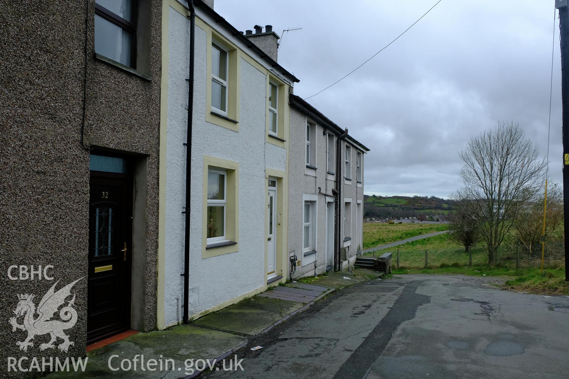 Colour photograph showing view looking west at Cefnfaes Street, Bethesda, produced by Richard Hayman 16th March 2017