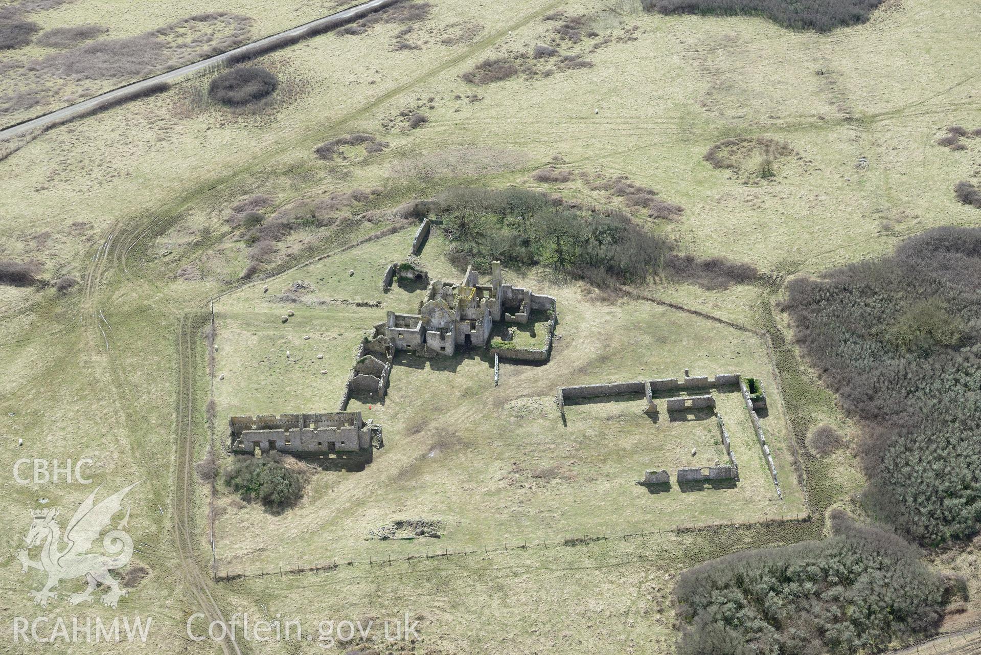 Pricaston Farmstead. Baseline aerial reconnaissance survey for the CHERISH Project. ? Crown: CHERISH PROJECT 2018. Produced with EU funds through the Ireland Wales Co-operation Programme 2014-2020. All material made freely available through the Open Government Licence.