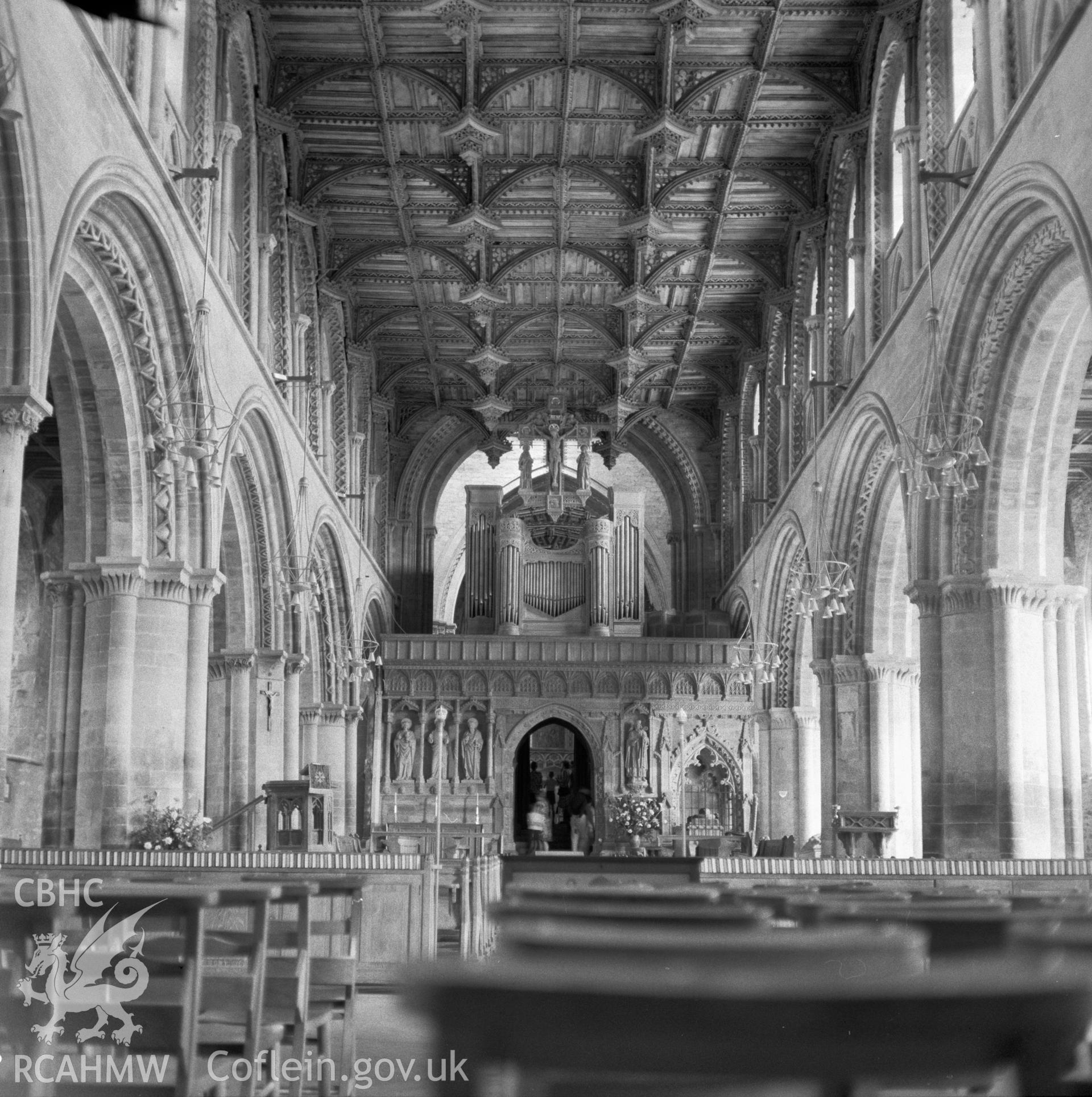 Digital copy of an acetate negative showing St Davids Cathedral, 13th September 1967.