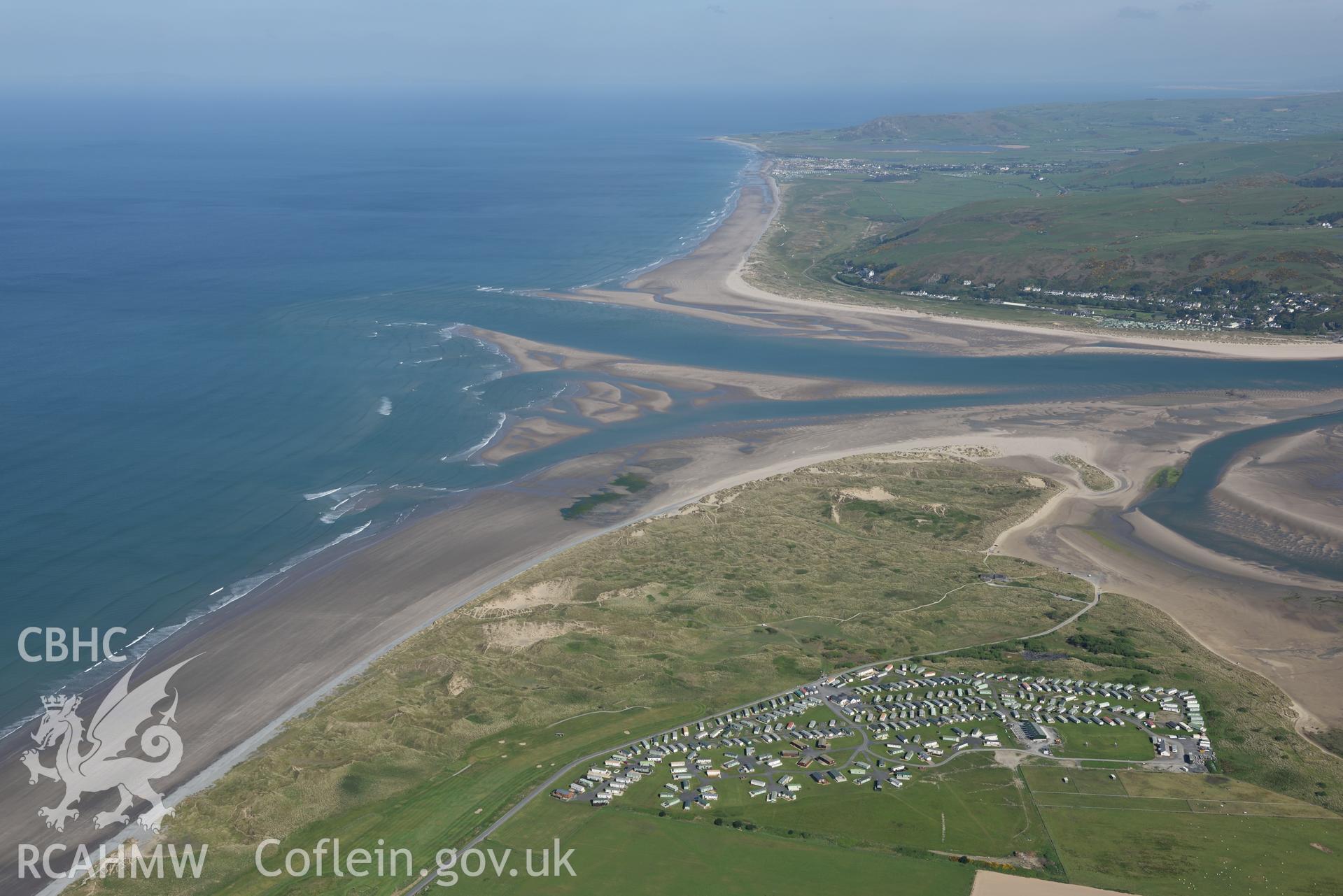 Aerial photography of Ynyslas taken on 3rd May 2017.  Baseline aerial reconnaissance survey for the CHERISH Project. ? Crown: CHERISH PROJECT 2017. Produced with EU funds through the Ireland Wales Co-operation Programme 2014-2020. All material made freel