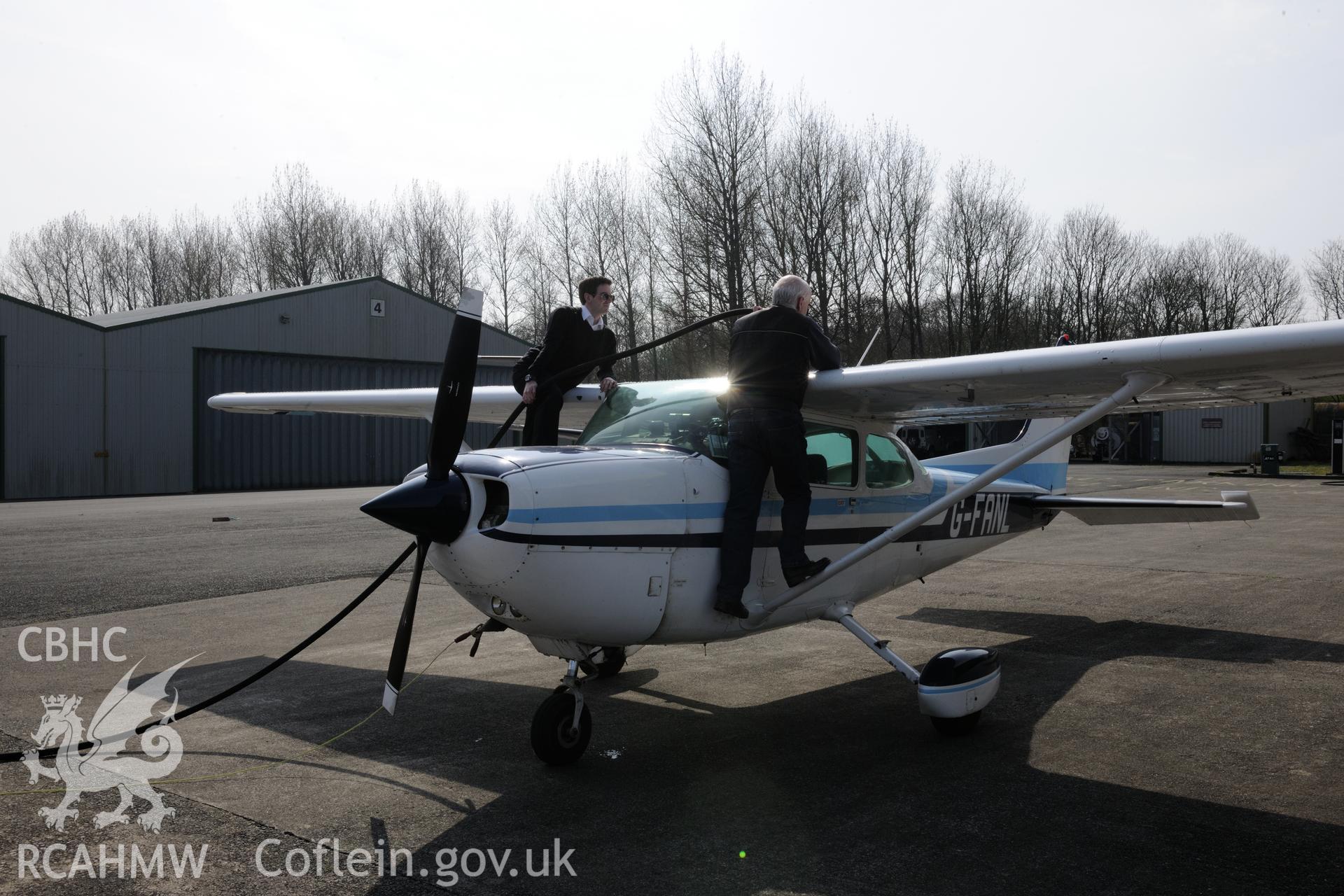 Fuelling a Cessna 172 prior to Royal Commission aerial photography on 27th March 2017