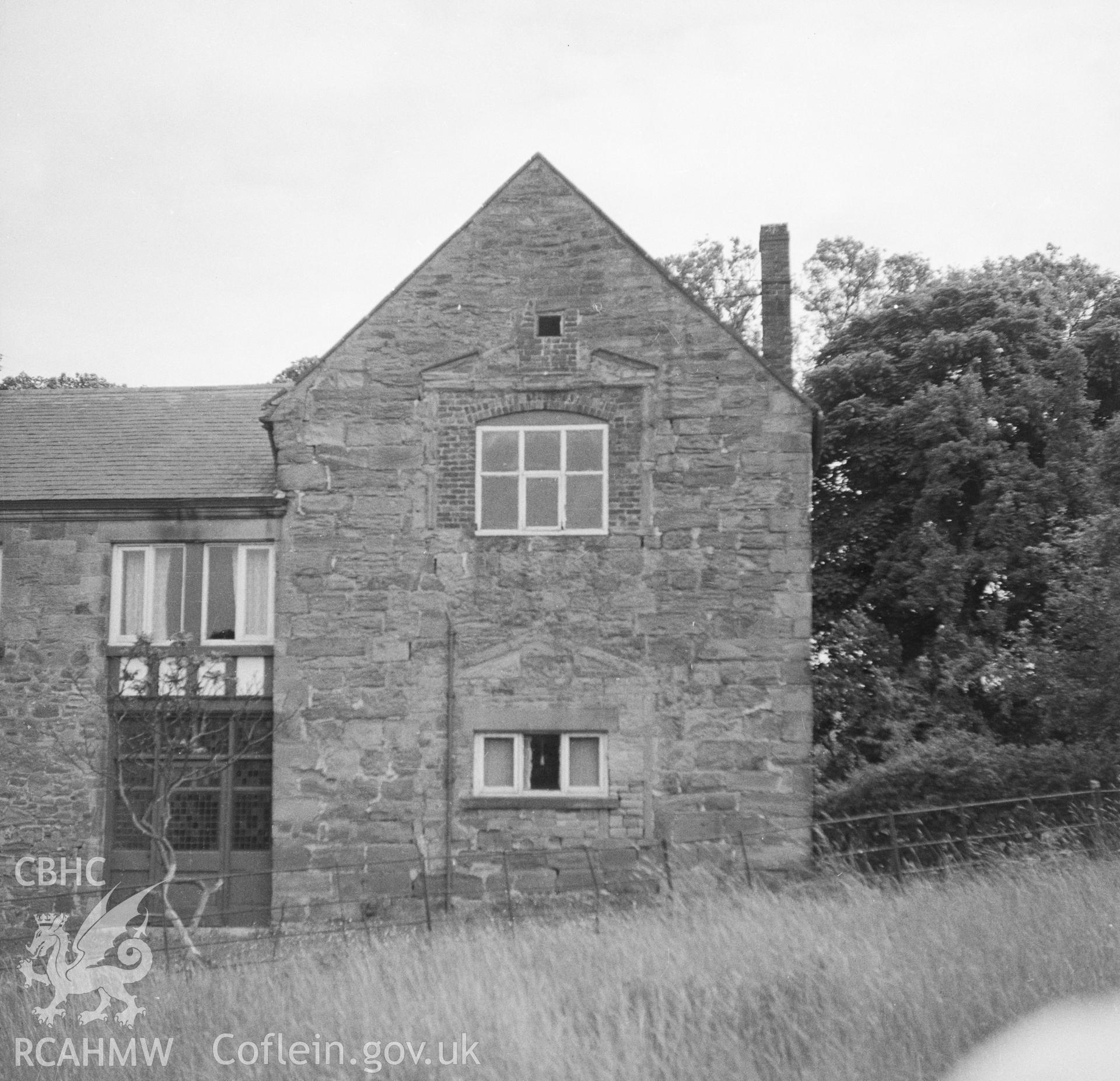 Digital copy of a black and white nitrate negative showing exterior view, Llyseurgain, Northop.