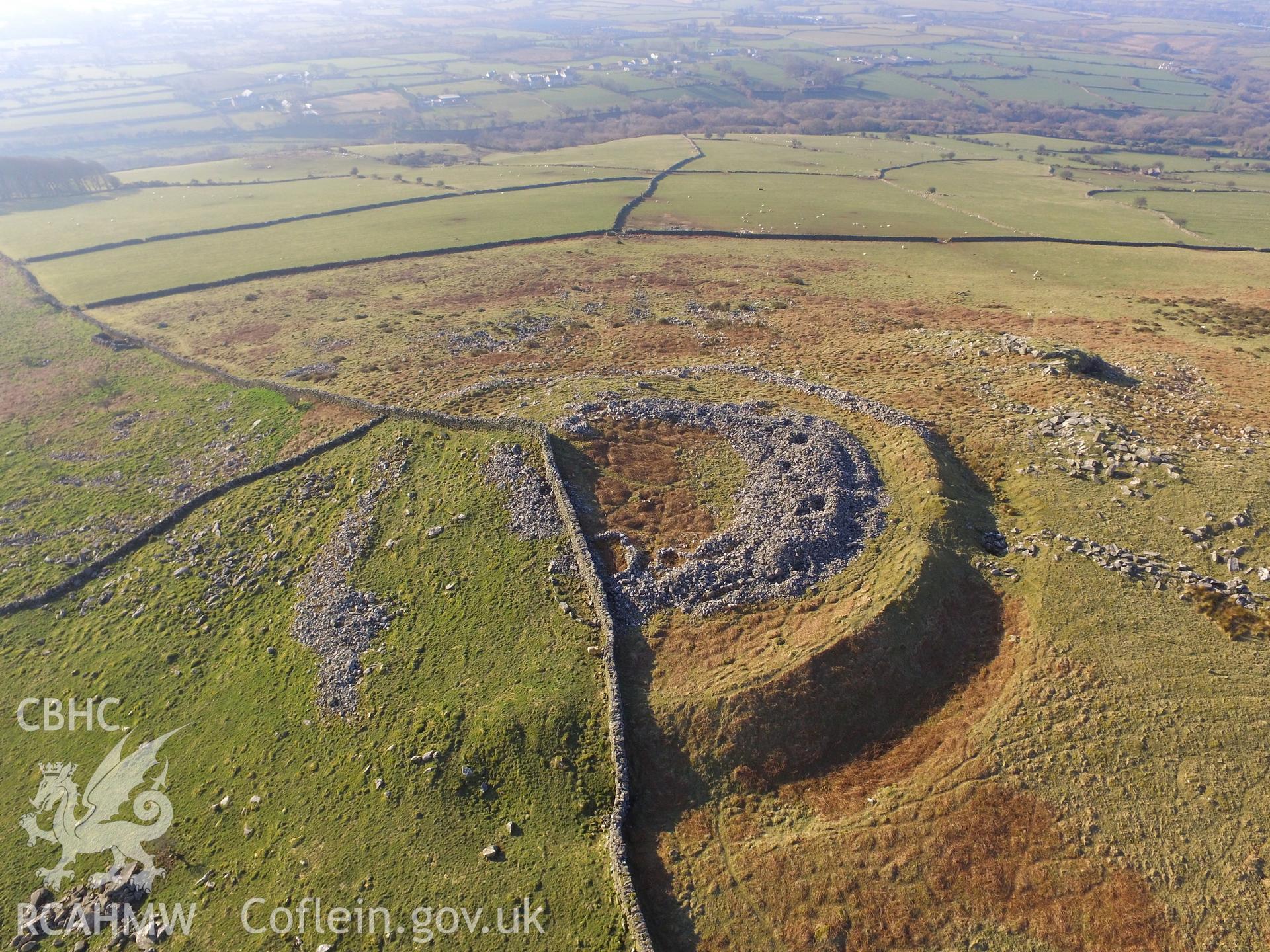 Photo showing view of Carn Pentyrch, taken by Paul R. Davis, February 2018.