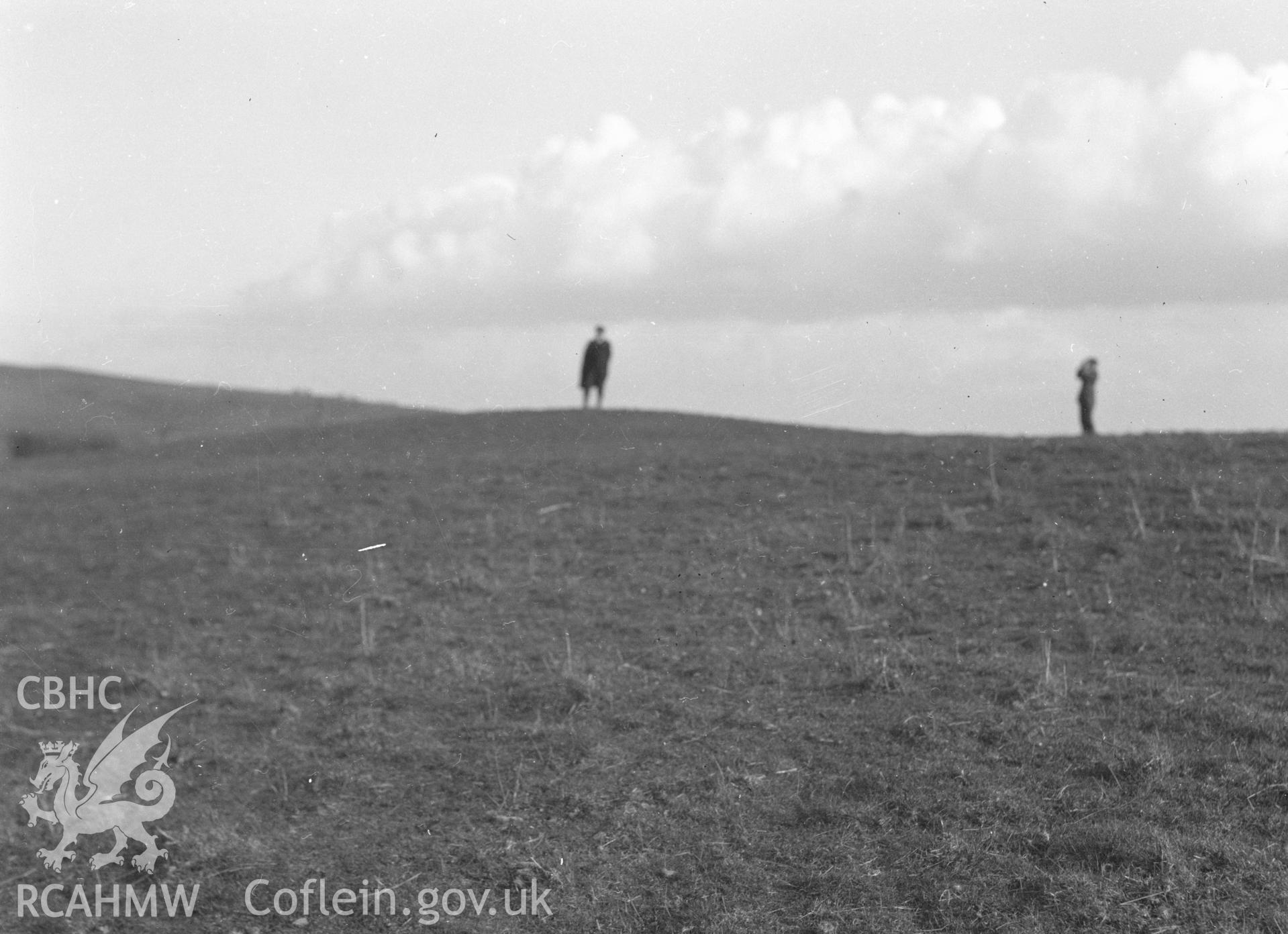 Digital copy of a nitrate negative showing Bryn Awel barrow, Prestatyn. From the Cadw Monuments in Care Collection.