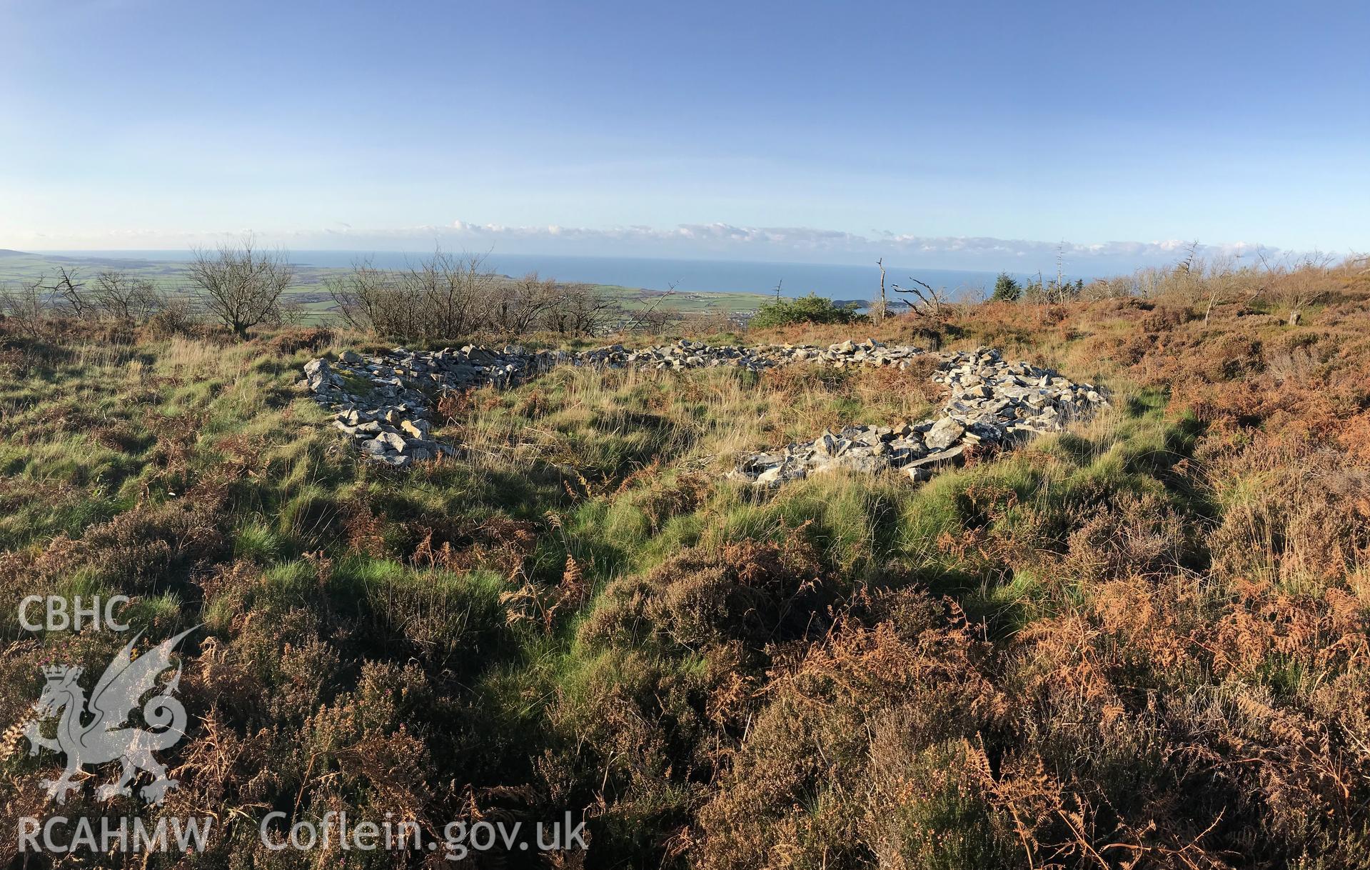 Digital colour photograph showing Garn Boduan hillfort, Buan, near Morfa Nefyn, taken by Paul Davis on 3rd December 2019.