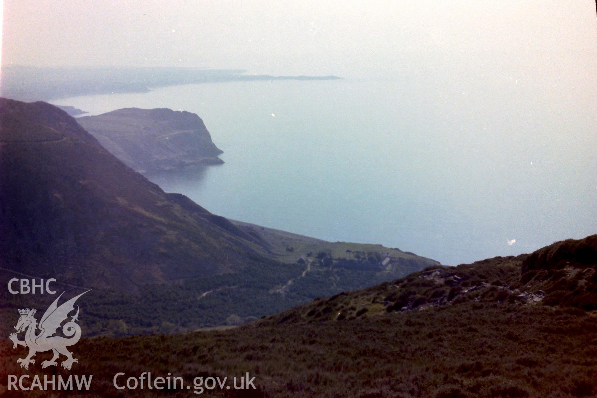 Digitised colour photograph of Sea View and Mountain View Terraces at Porth-y-Nant. Produced during a Bachelor of Architecture dissertation: 'The Form & Architecture of Nineteenth Century Industrial Settlements in Rural Wales' by Martin Davies, 1979.