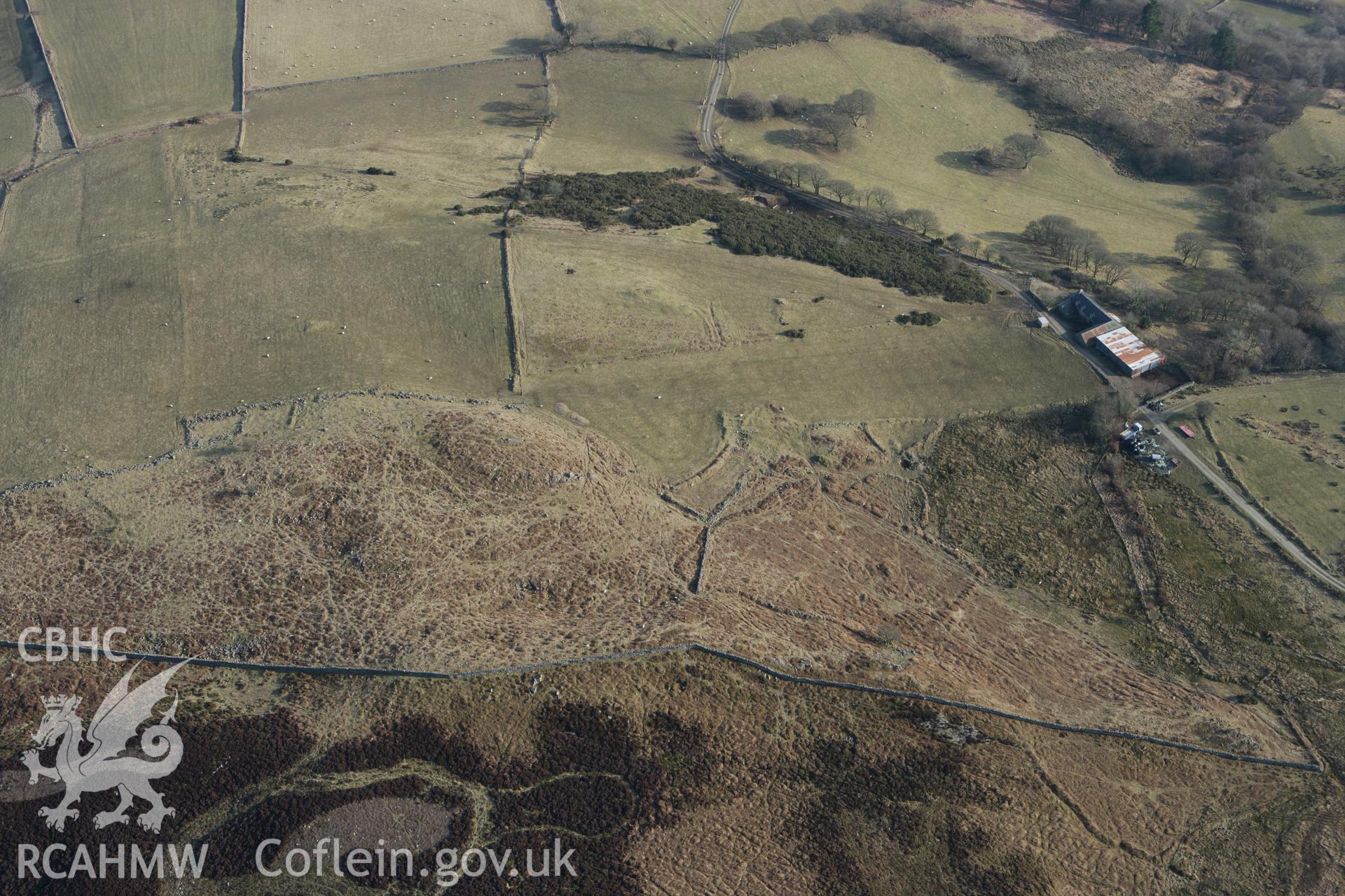 RCAHMW colour oblique photograph of Cefn Deserted Farmstead. Taken by Toby Driver on 11/03/2010.