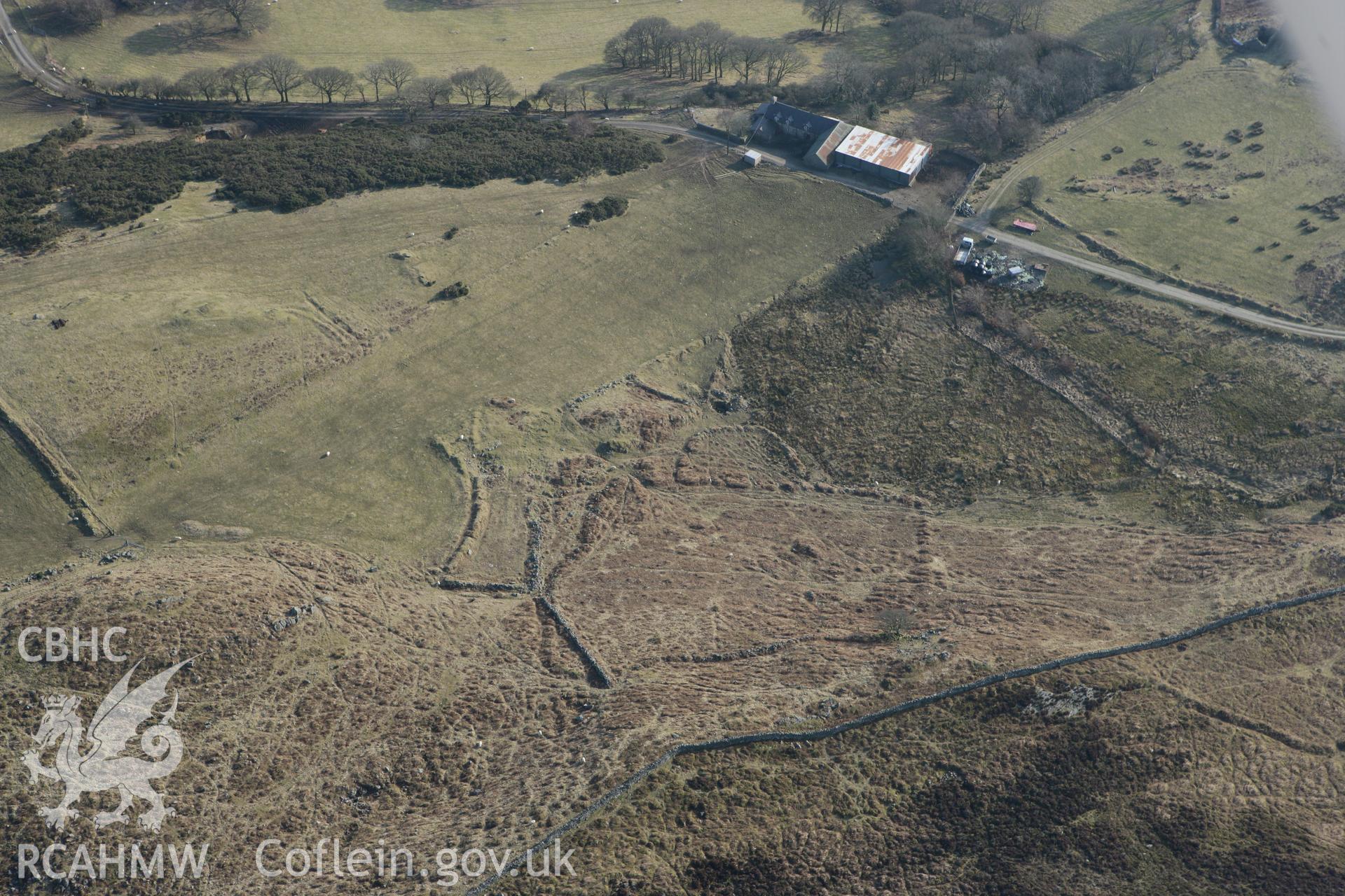 RCAHMW colour oblique photograph of Cefn Deserted Farmstead. Taken by Toby Driver on 11/03/2010.
