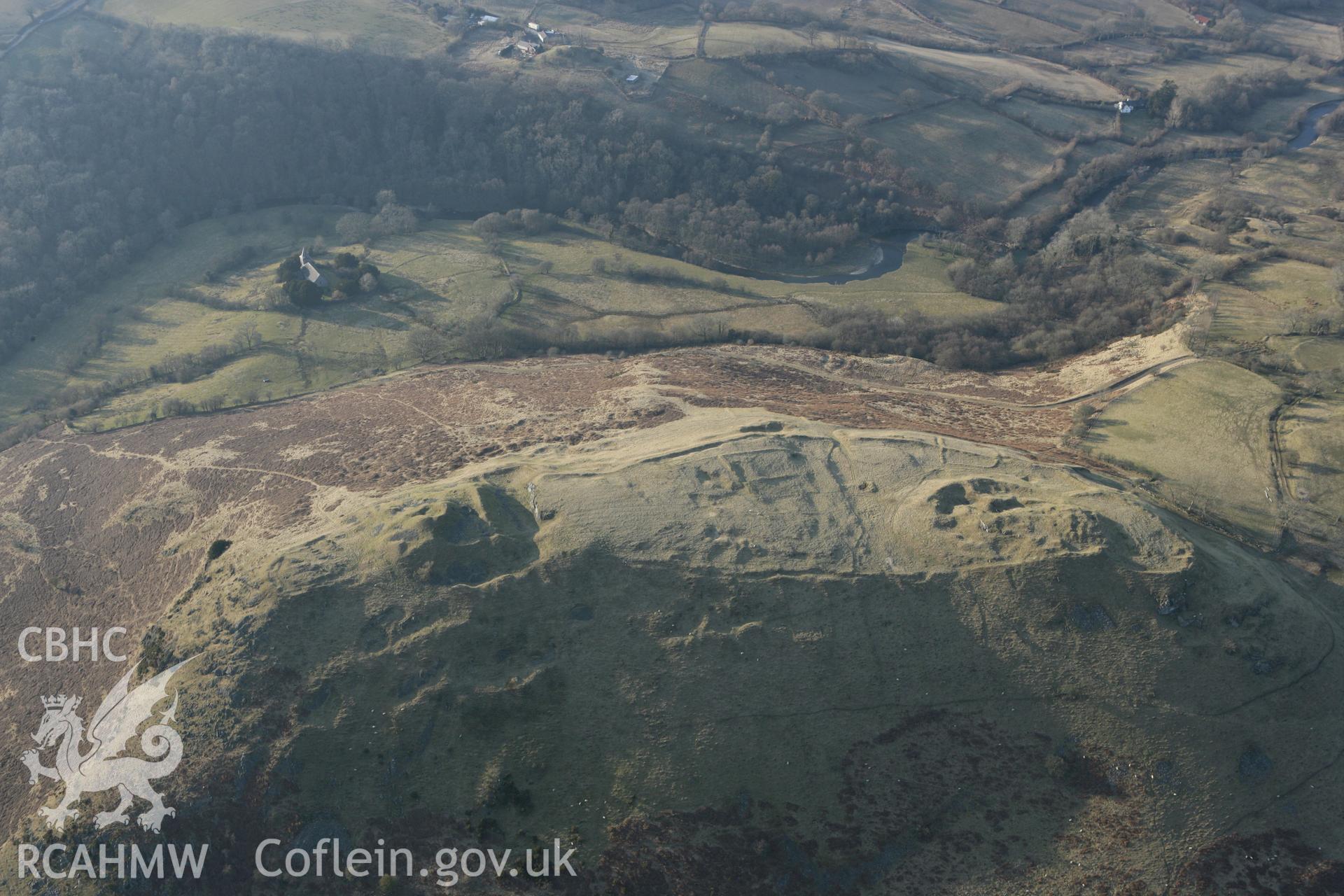 RCAHMW colour oblique photograph of Cefnllys Castle. Taken by Toby Driver on 11/03/2010.