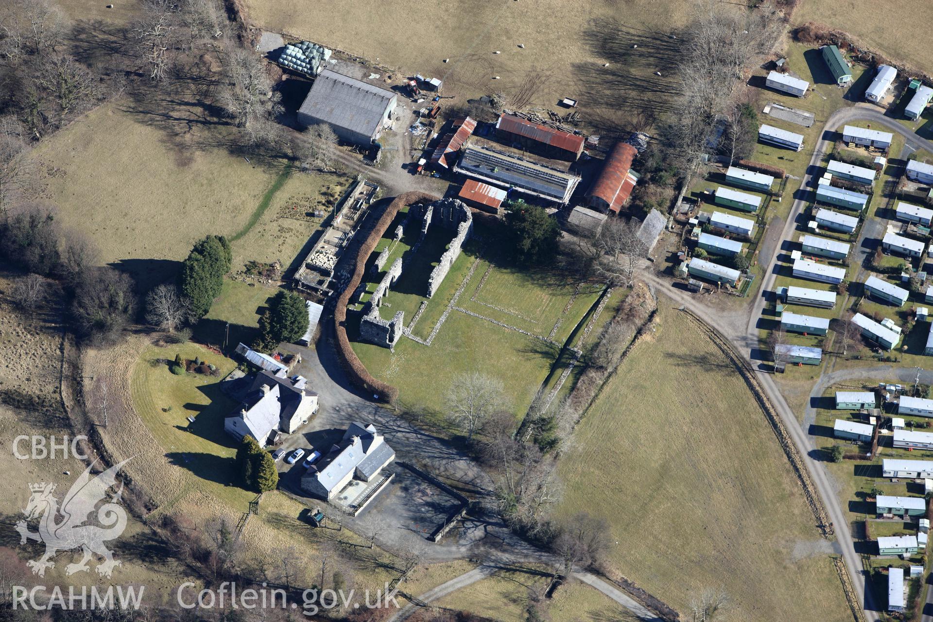 RCAHMW colour oblique photograph of Cymer Abbey. Taken by Toby Driver on 08/03/2010.