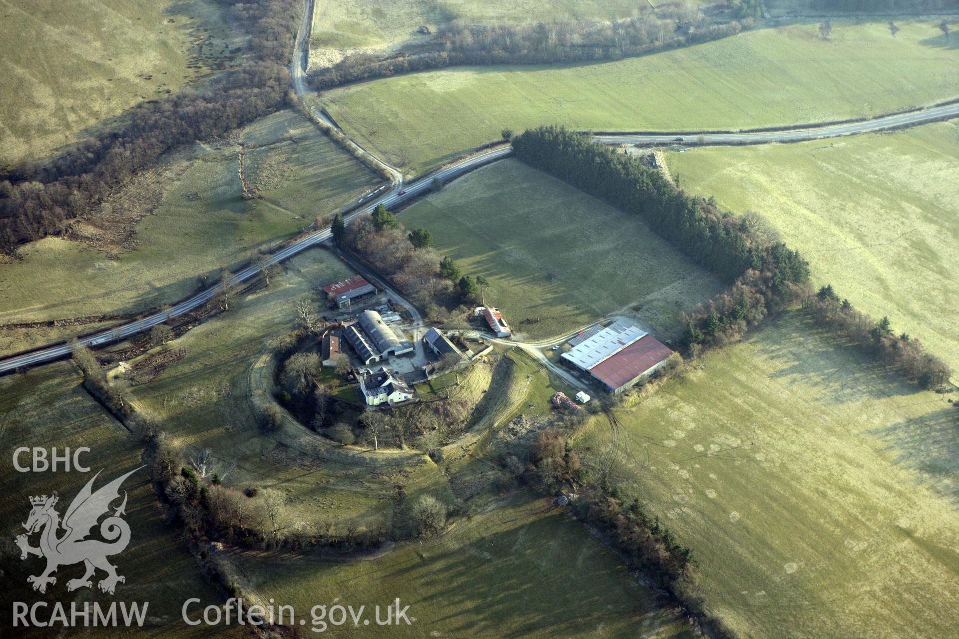 RCAHMW colour oblique photograph of Colwyn Castle. Taken by Toby Driver on 11/03/2010.