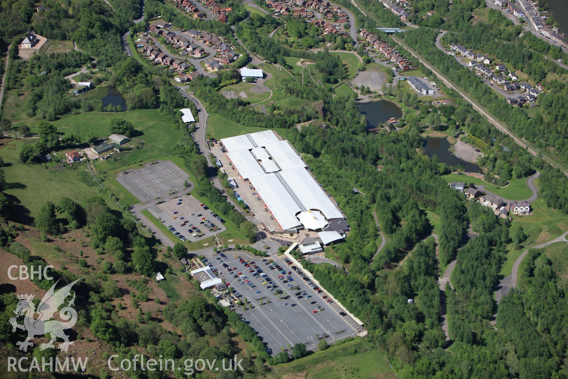 RCAHMW colour oblique photograph of Festival Park, site of the Garden Festival, Ebbw Vale. Taken by Toby Driver on 24/05/2010.
