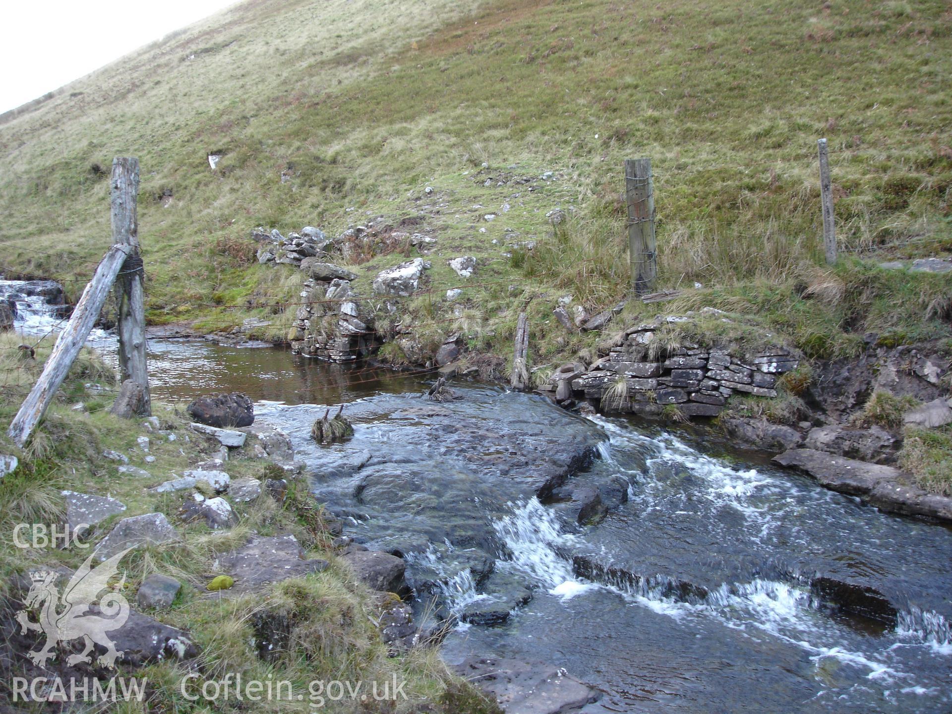Digital colour photograph of Grwyne Fawr Weir taken on 21/10/2007 by R.P.Sambrook during the Black Mountains Central (North) Survey undertaken by Trysor.