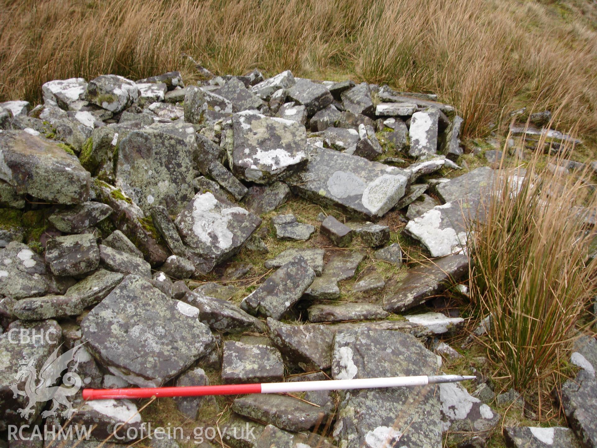 Digital colour photograph of Nant Yr Helyg Cairn II taken on 28/02/2007 by R.P.Sambrook during the Black Mountains Central (North) Survey undertaken by Trysor.