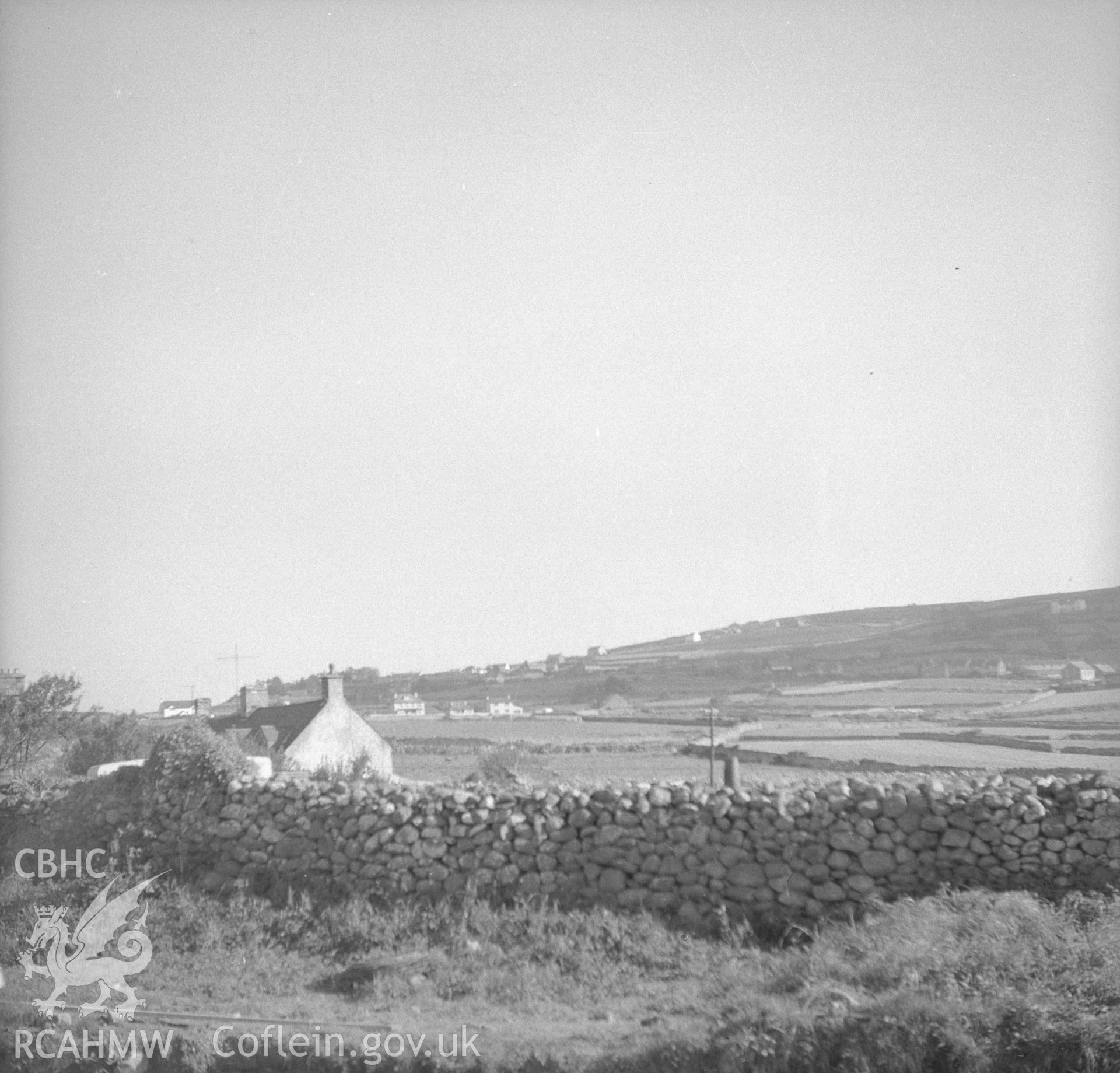 Digital copy of an undated nitrate negative showing landscape view of Coed Mawr, Llanbedr, Merioneth.