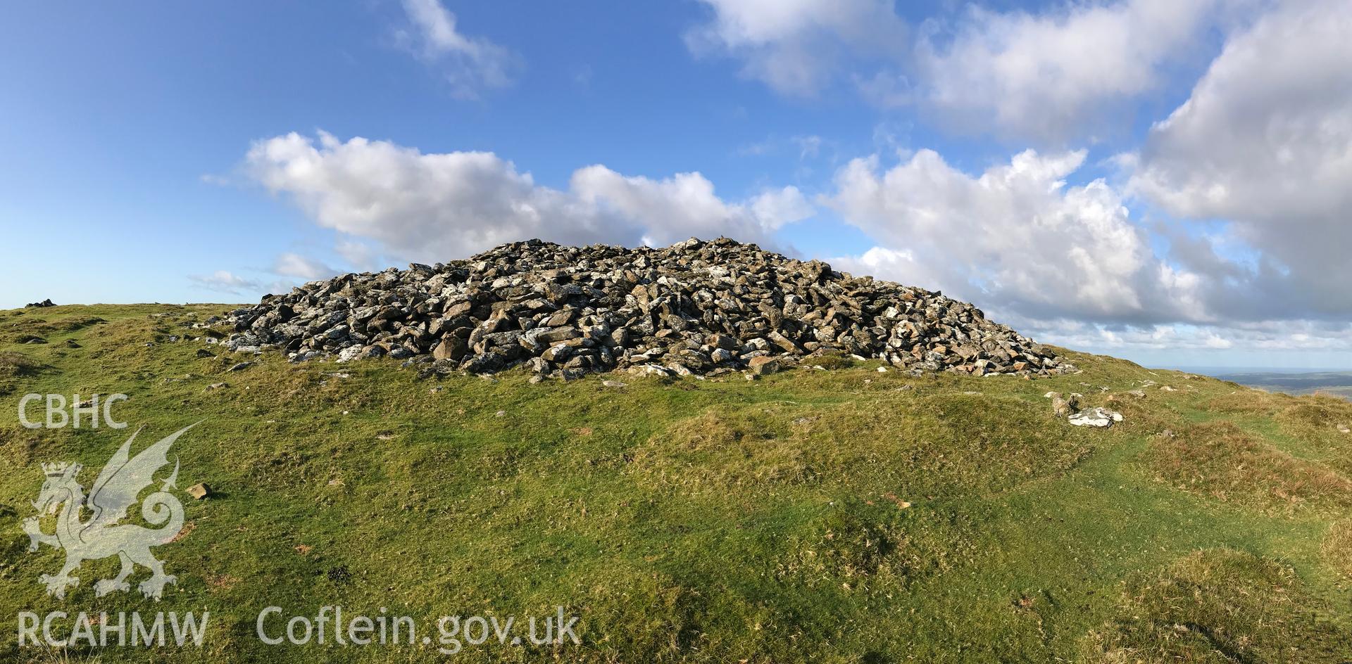 Digital colour photograph showing the east cairn at Moel Trigarn, Crymych, taken by Paul Davis on 22nd October 2019.