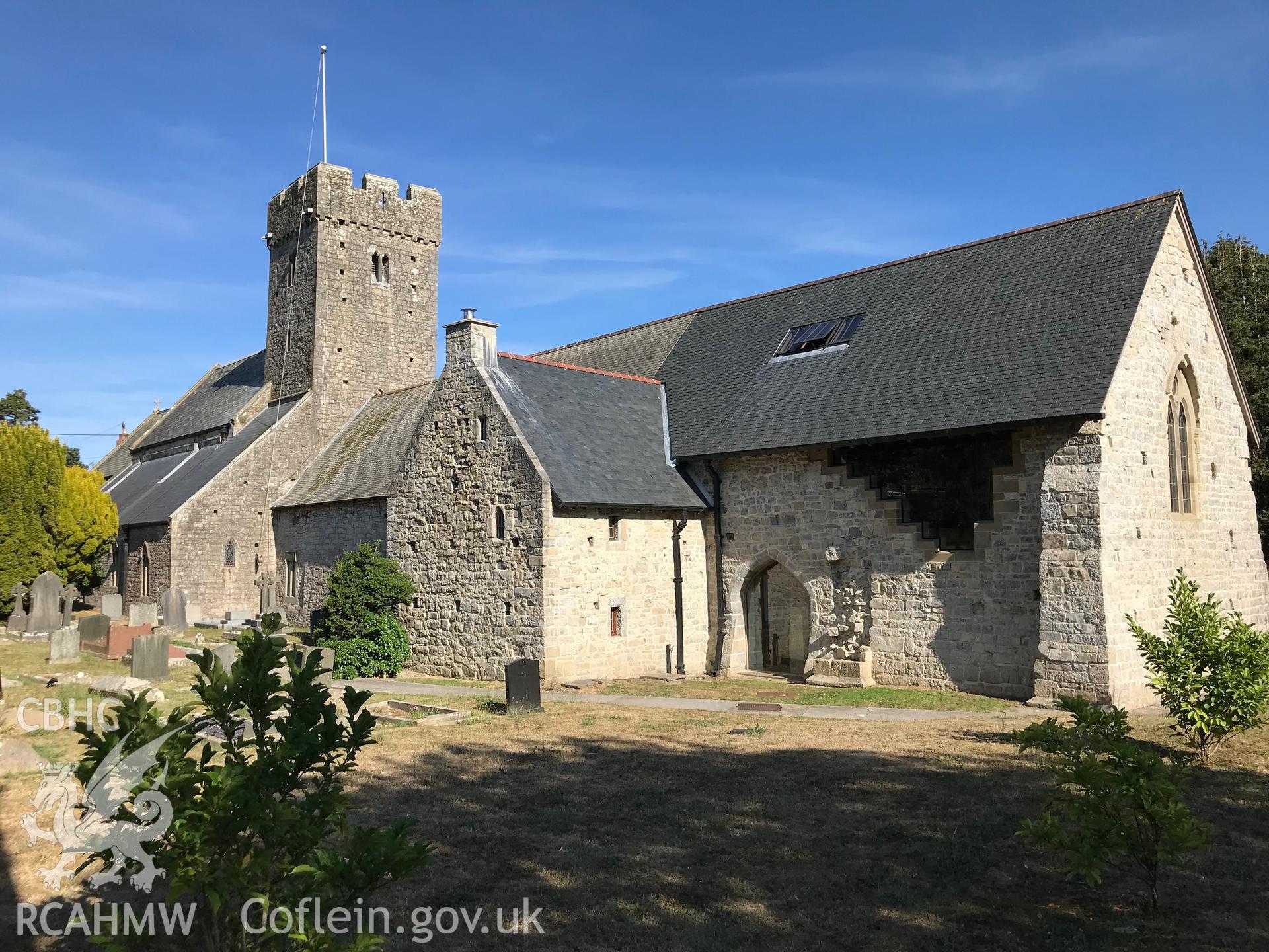 Exterior view of St. Illtyd's church, Llantwit Major. Colour photograph taken by Paul R. Davis on 25th July 2018.