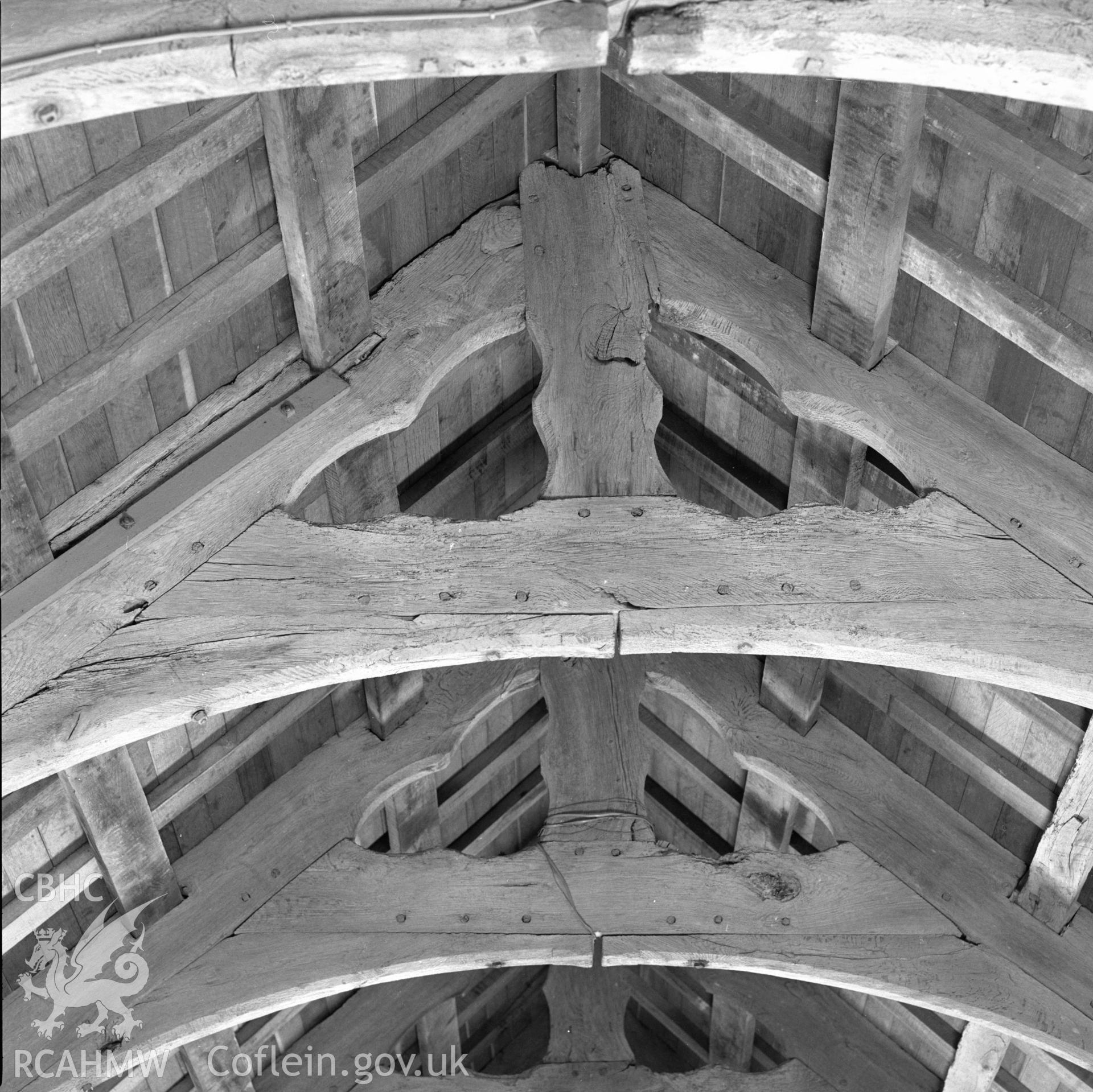 Digital copy of view of Mwnt Church roof.