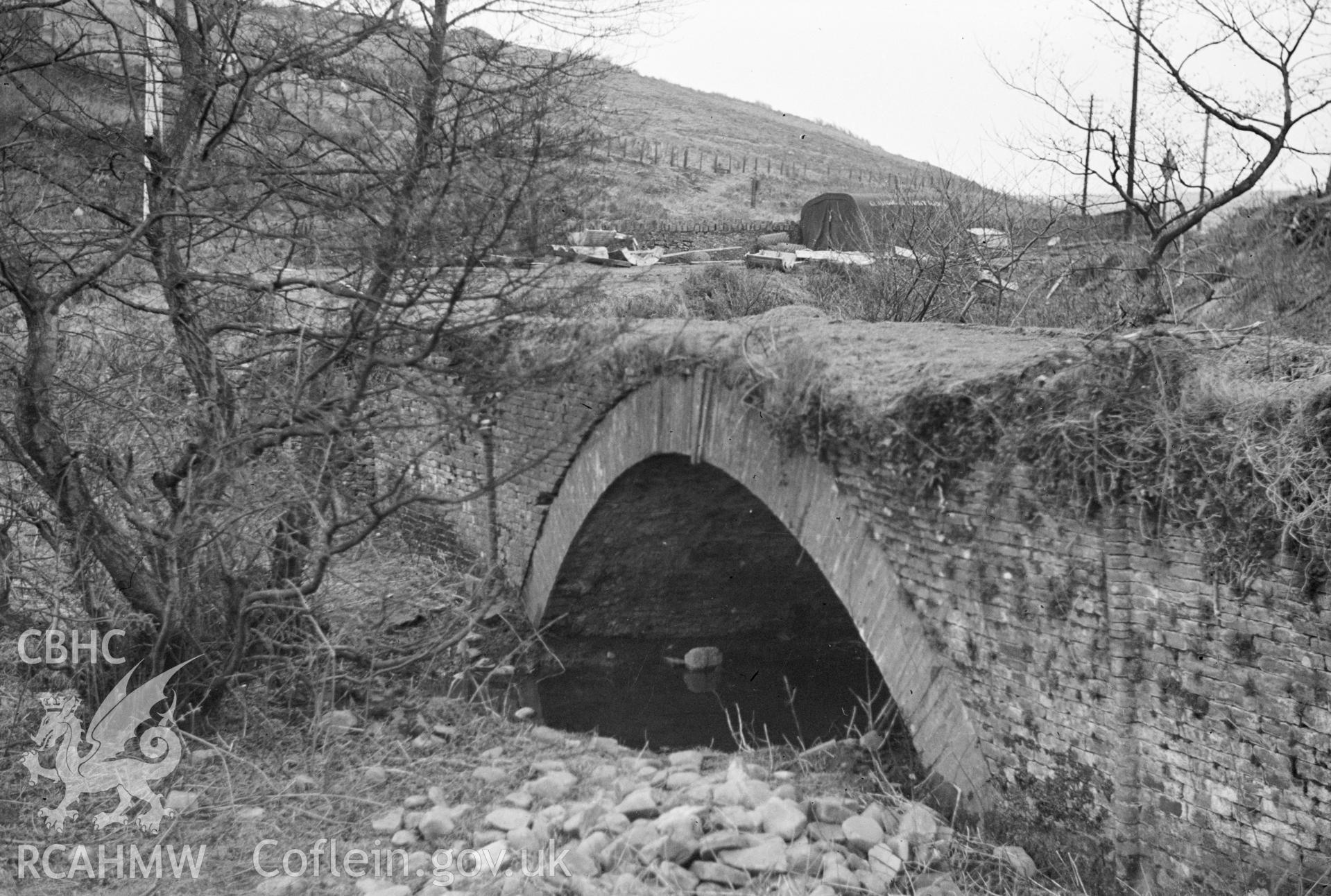 Digital copy of a black and white negative showing Pont y Ffrithwaun.