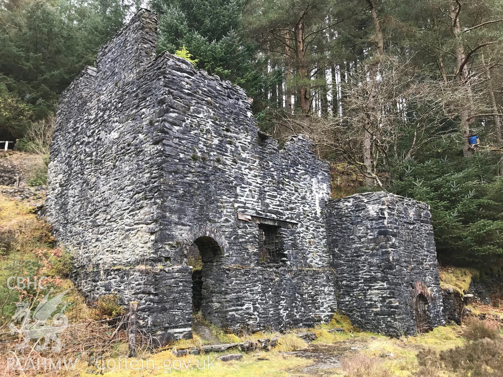 Digital colour photograph of Ystrad Einion lead, silver, zinc and copper mine, south west of Machynlleth, taken by Paul R. Davis on 29th March 2019.