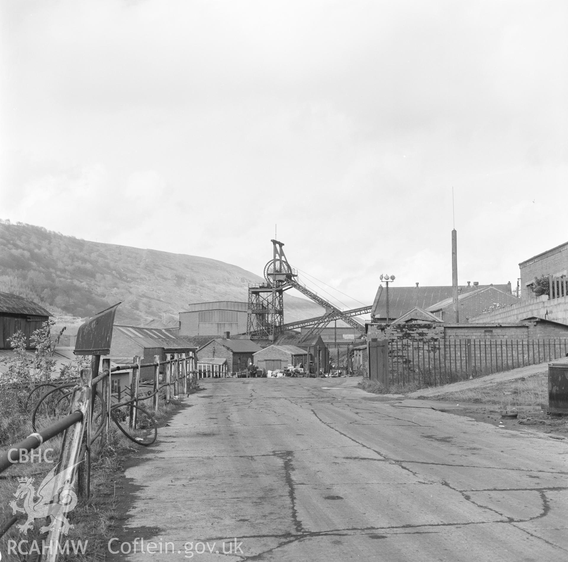 Digital copy of an acetate negative showing general view of Abertillery New Mine,  from the John Cornwell Collection.