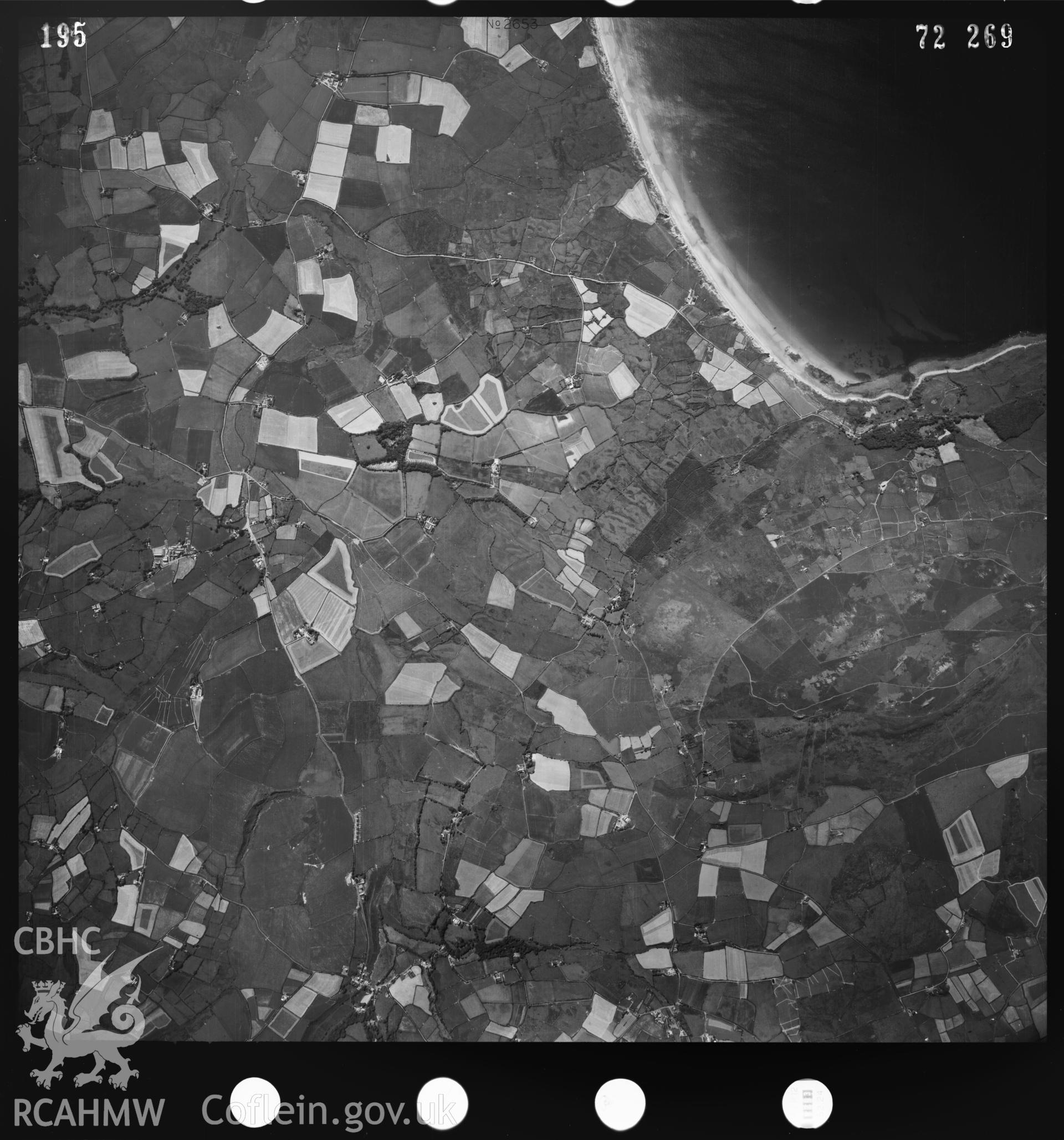 Digital copy of an Ordnance Survey aerial view of Llys Faerdre, Botwnnog dated 1972. SH253304.