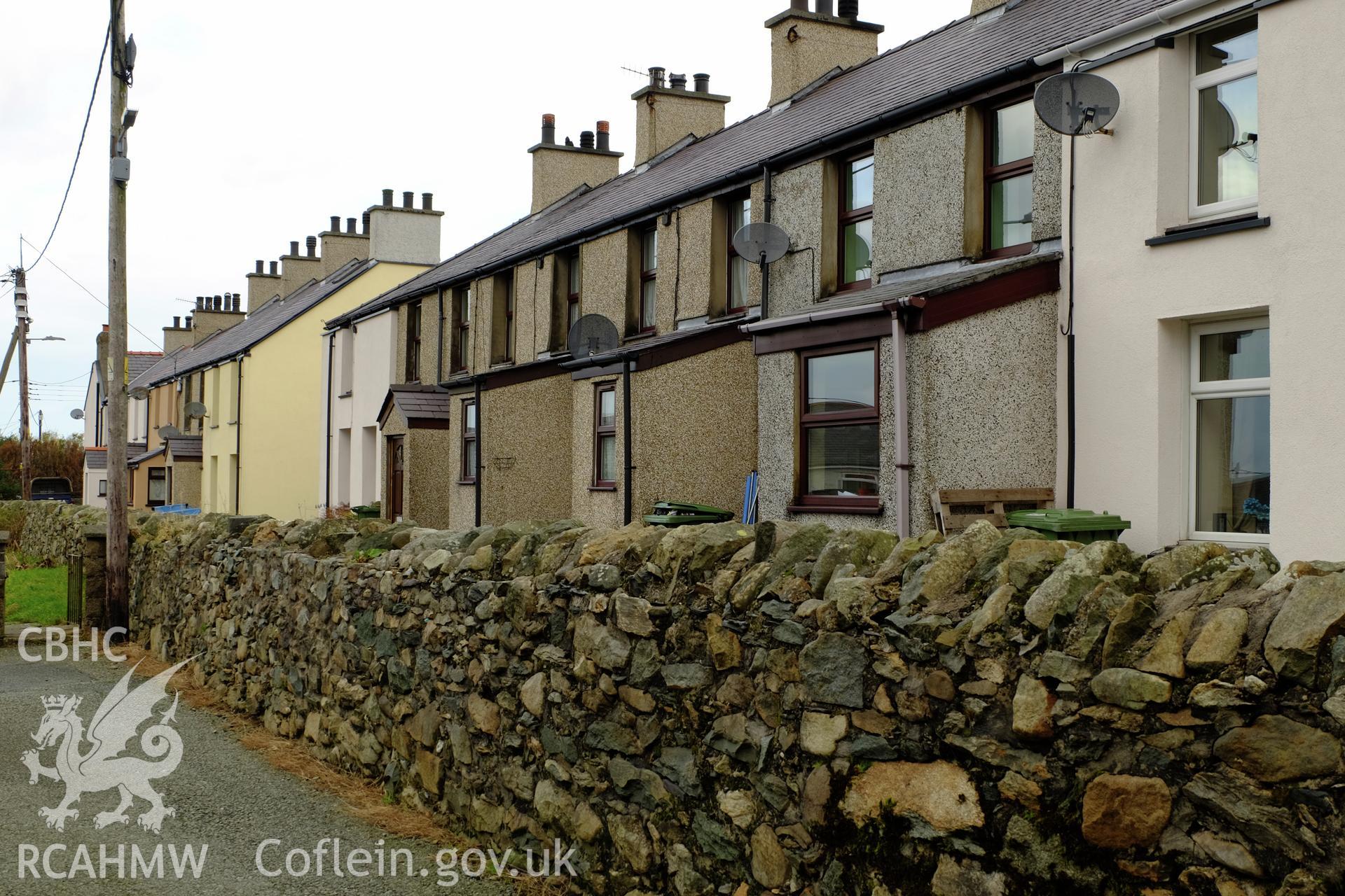 Colour photograph showing view looking north west at Rhes Glyn, Deiniolen, produced by Richard Hayman 2nd February 2017