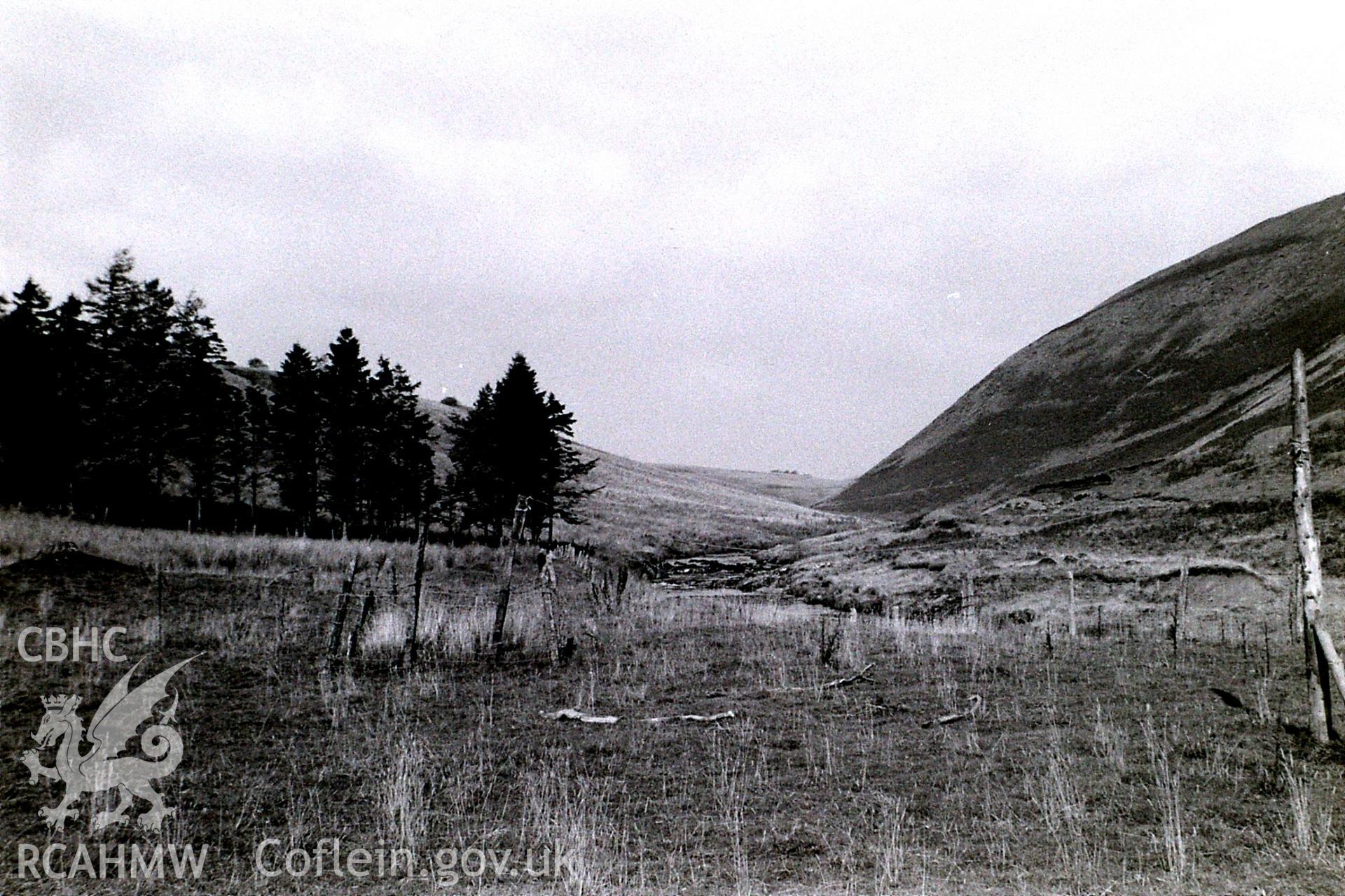 Digital copy of an image showing Aberbiga Farm, Clywedog taken September 1965 by Arthur ApSimon shortly before the flooding of the area.