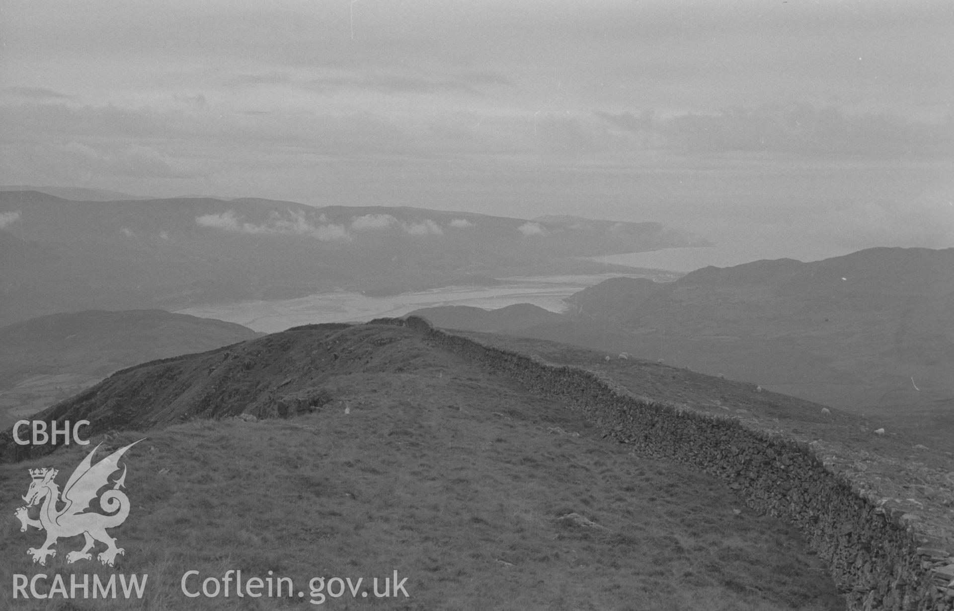 Black and White photograph showing Diffwys landscape.