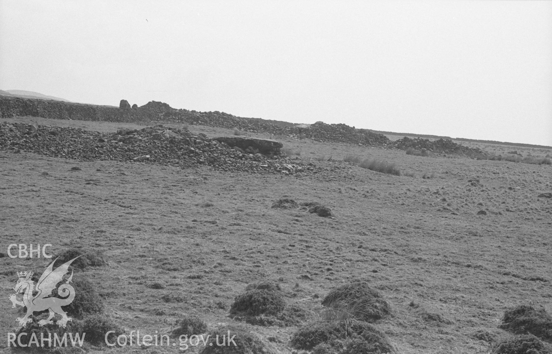 Black and White photograph showing view near Carneddau Hengwm North and South Cairns.