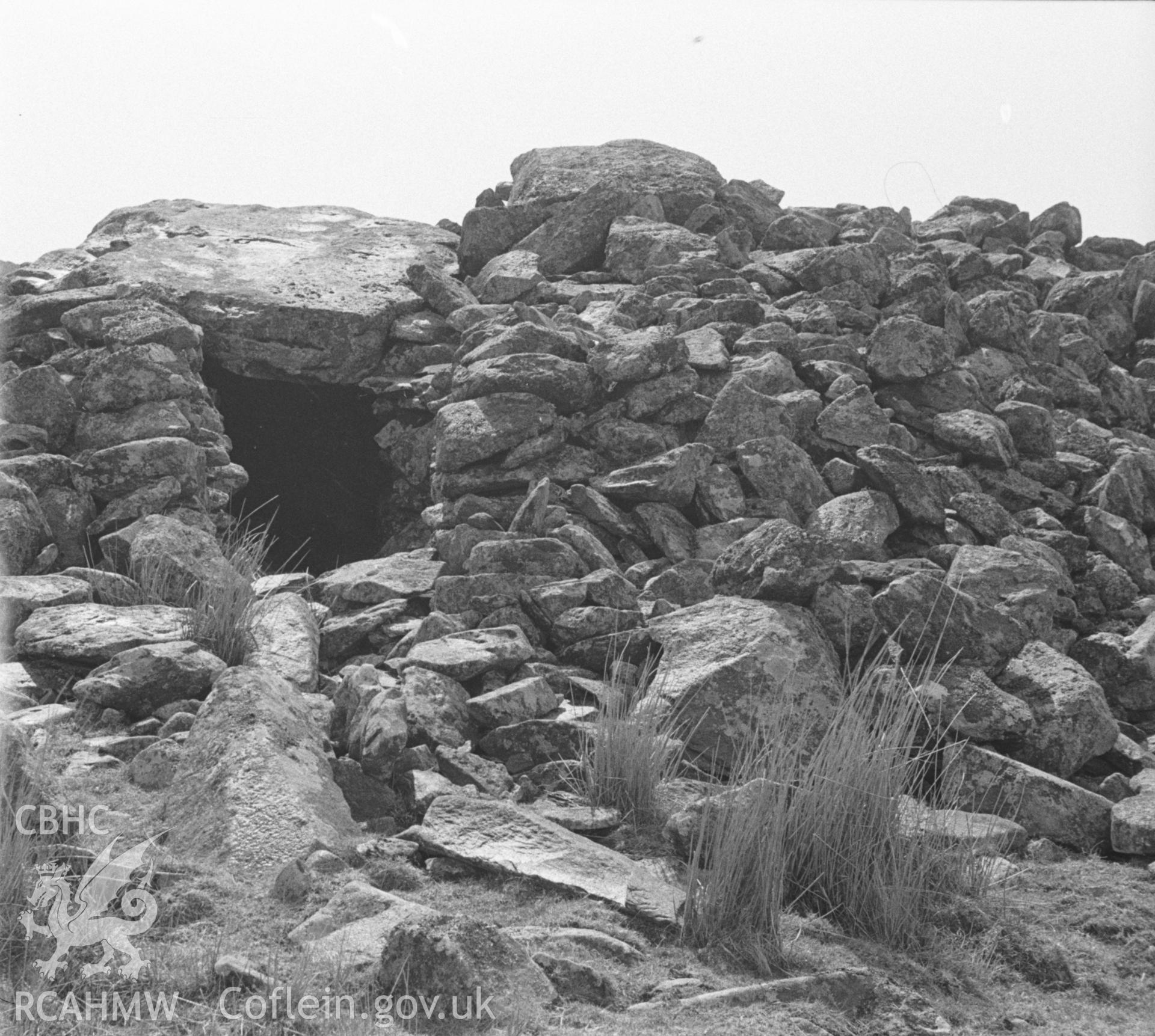 Black and White photograph showing view near Carneddau Hengwm North and South Cairns.