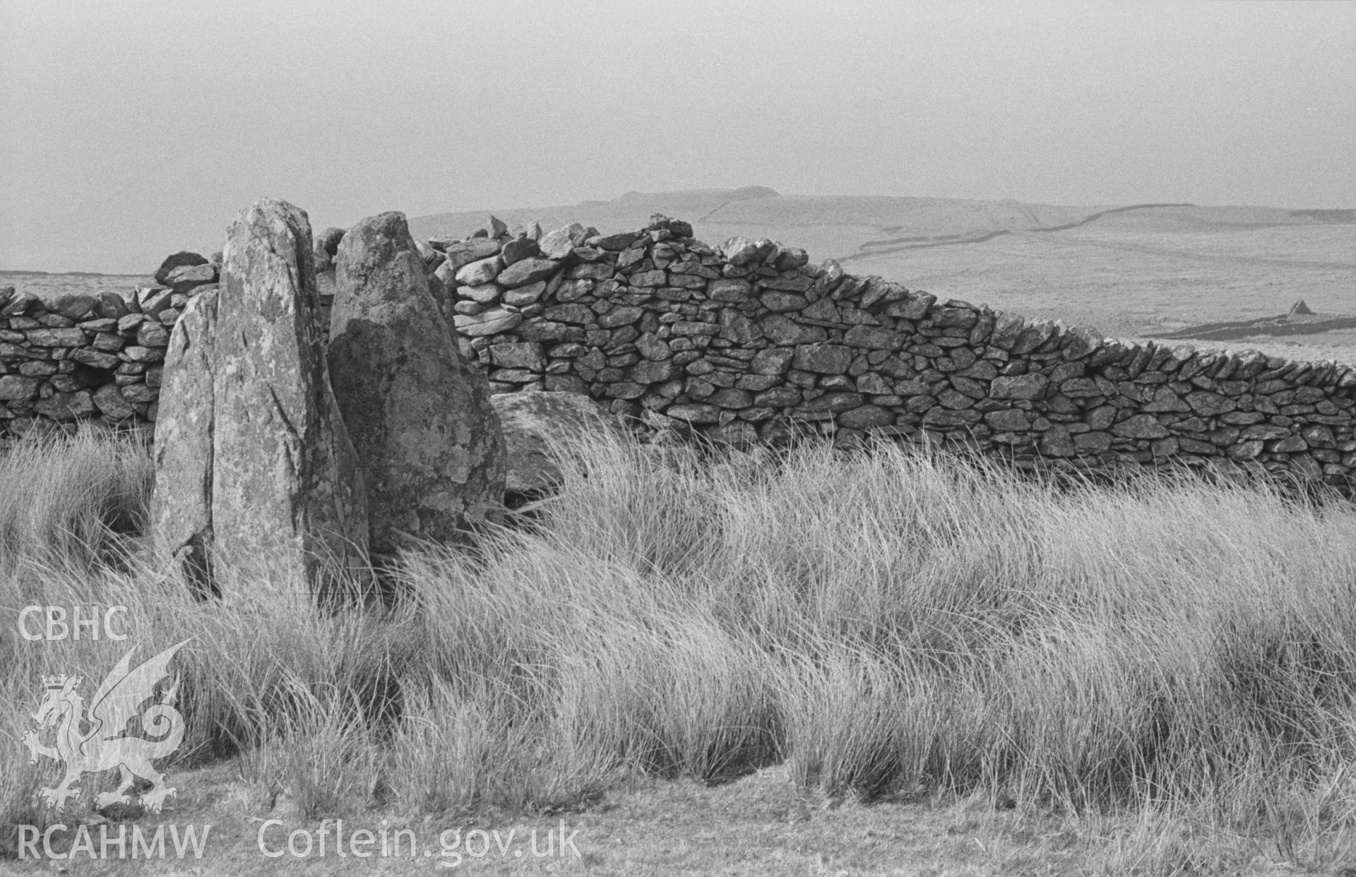 Black and White photograph showing view near Carneddau Hengwm North and South Cairns.