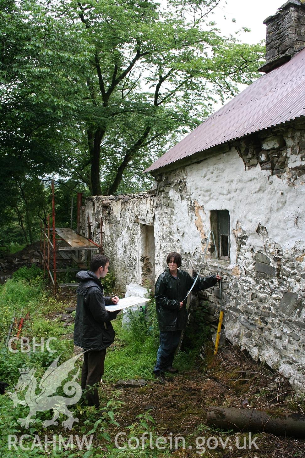 Allt Ddu farmhouse, looking south along east wall.