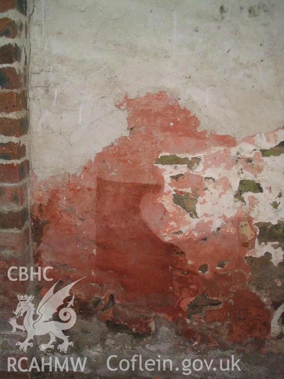 Dwelling end of Allt Ddu farmhouse, red ochre and whitewash.