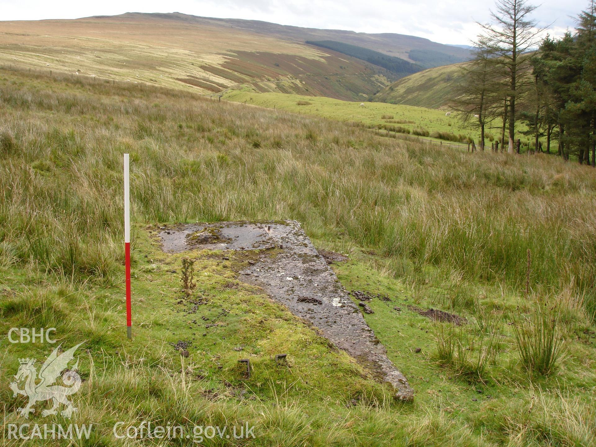 Digital colour photograph of Grwyne Fawr Reservoir Platform IV taken on 22/09/2207 by R.P.Sambrook during the Black Mountains Central (North) Survey undertaken by Trysor.
