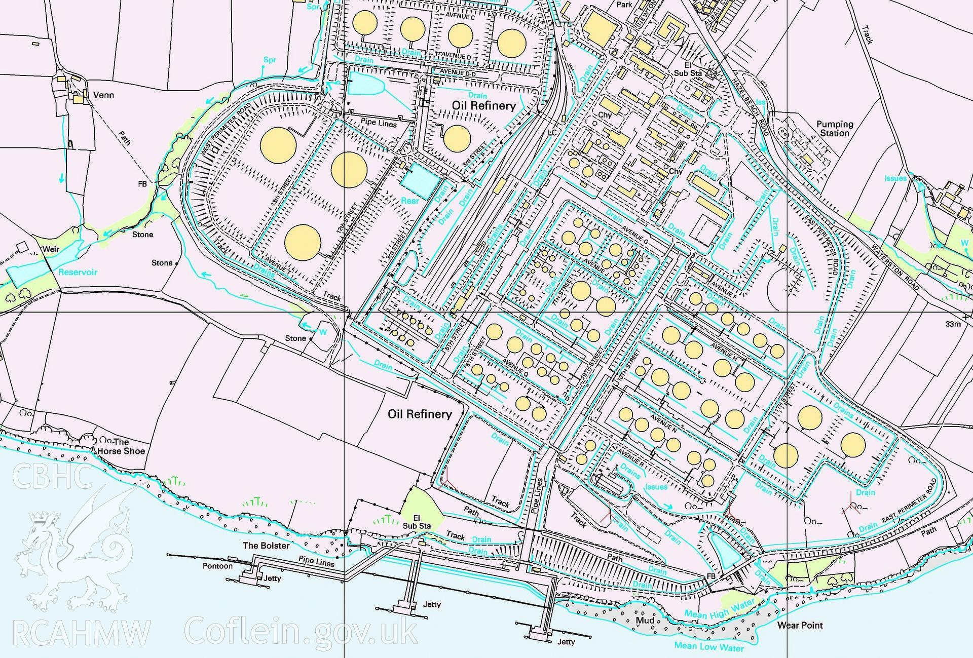 Digital copy of a map showing the site layout.