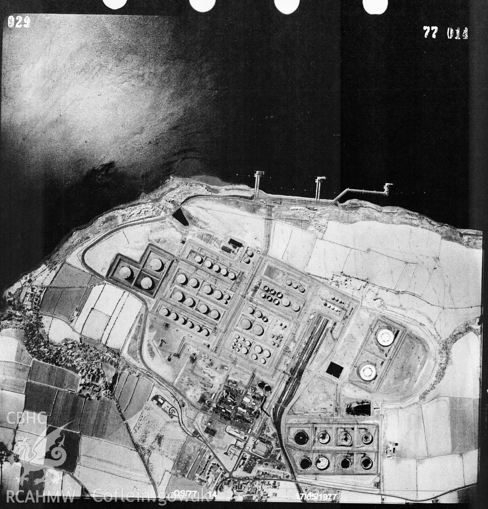 Digital copy of an aerial photograph taken in 1977 , showing the assessment area.