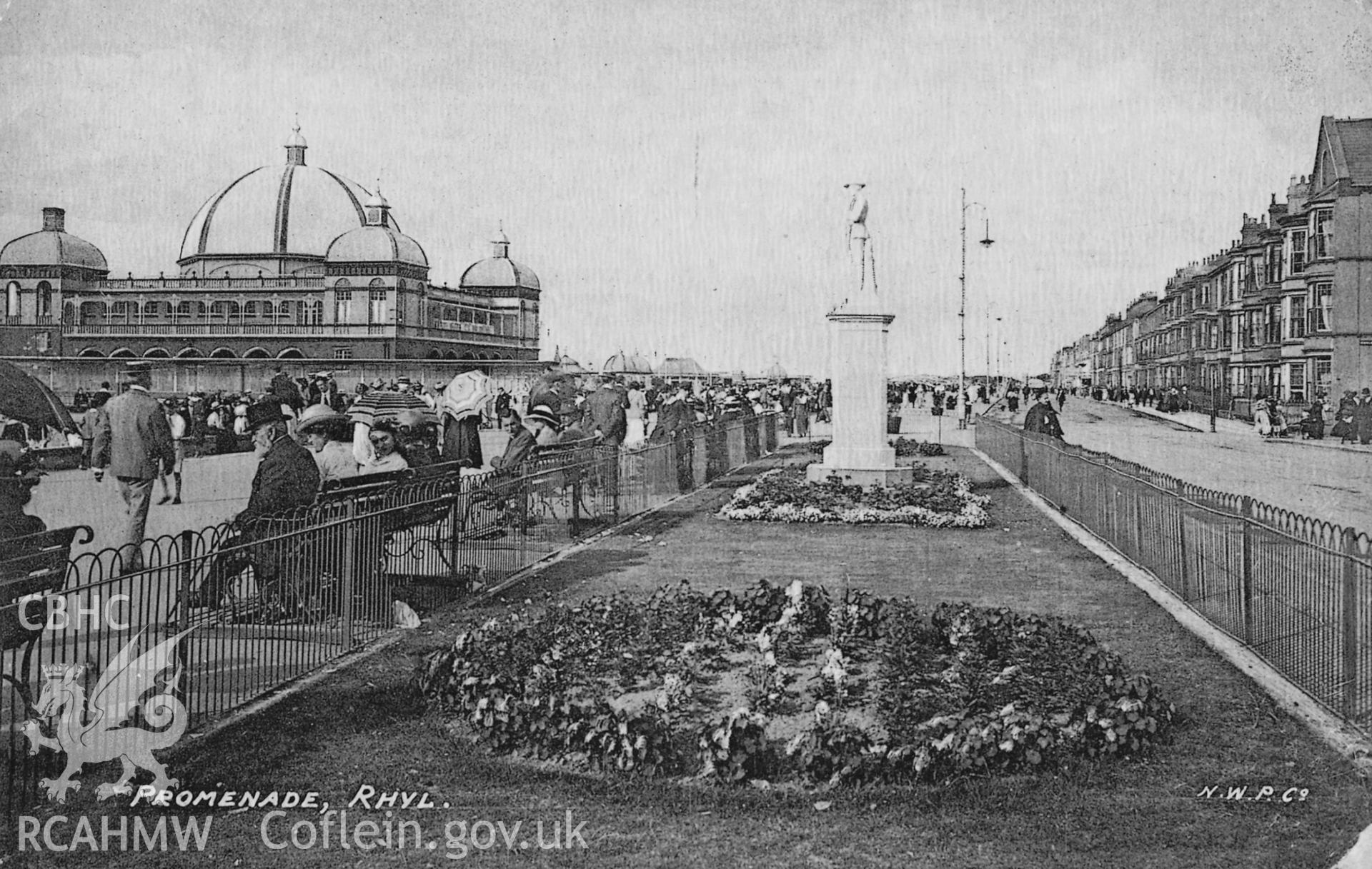 Postcard view of the promenade at Rhyl.