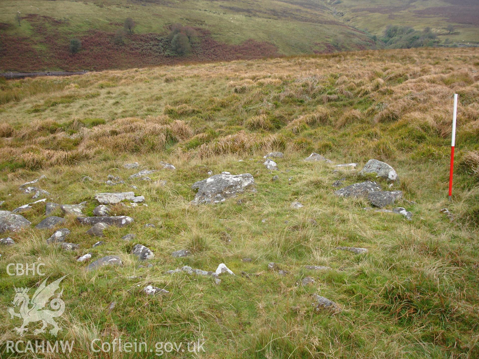 Digital colour photograph of Grwyne Fawr Cairn II taken on 22/09/2207 by R.P.Sambrook during the Black Mountains Central (North) Survey undertaken by Trysor.