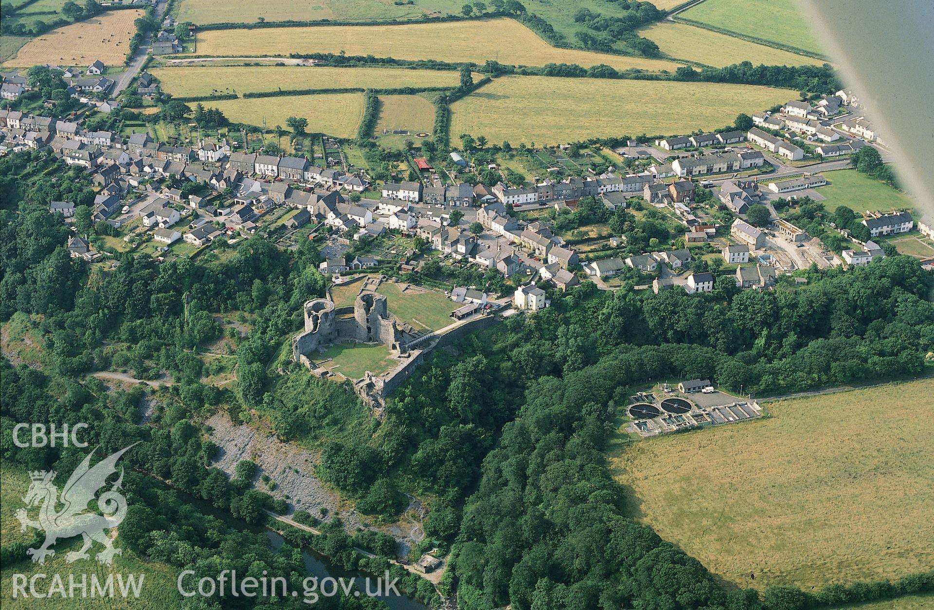 RCAHMW colour slide oblique aerial photograph of Cilgerran Castle, taken on 27/06/1992 by CR Musson