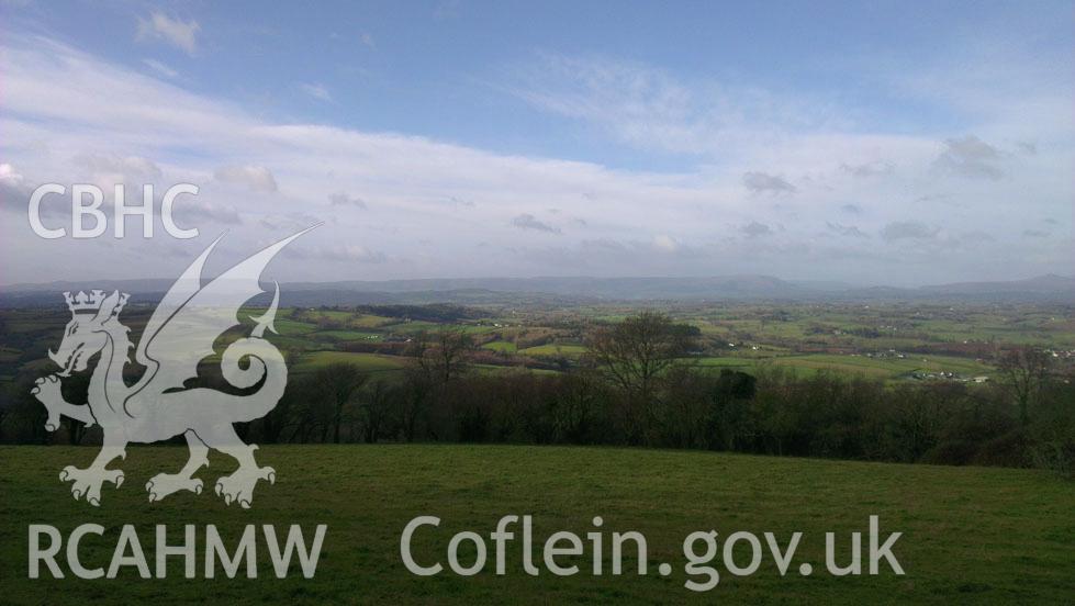 Digital colour photograph of the Craig-y-Dorth battlefield. Photographed during Phase Three of the Welsh Battlefield Metal Detector Survey, carried out by Archaeology Wales, 2012-2014. Project code: 2041 - WBS/12/SUR.