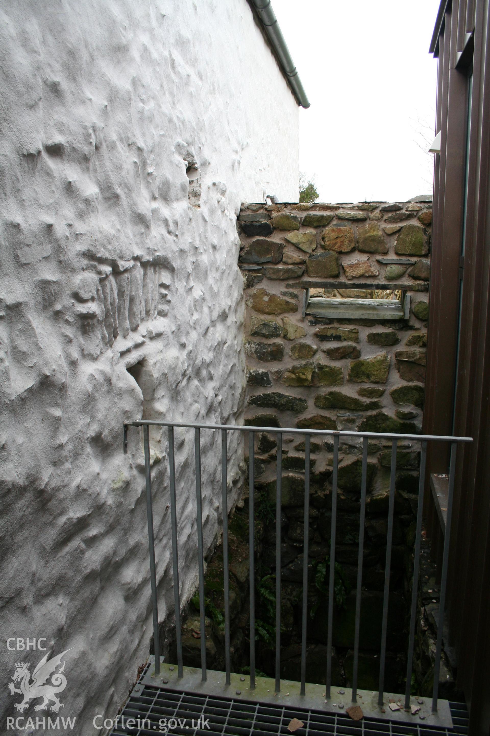 Space where the water wheel used to power Trehilyn Mill once stood. Photographic survey of Trehilyn Mill conducted by Geoff Ward in early 2011.