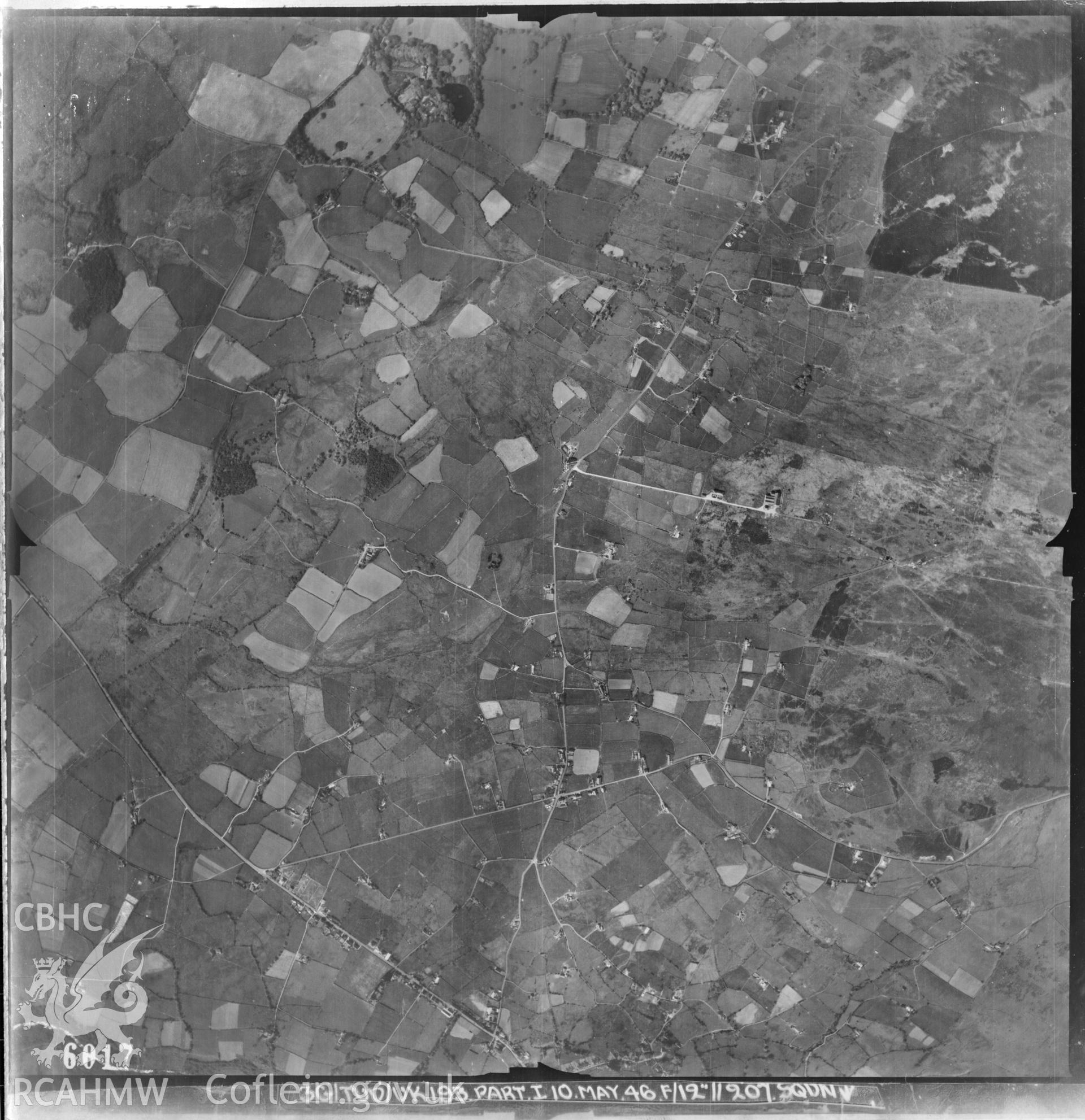 Digital copy of an aerial view of the Ceunant area SH5366 6122 taken by RAF 1946.