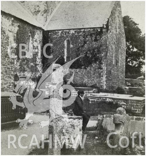 .gif file showing view of Llanbadarn Church produced by Rita Singer using images in the National Monuments of Record