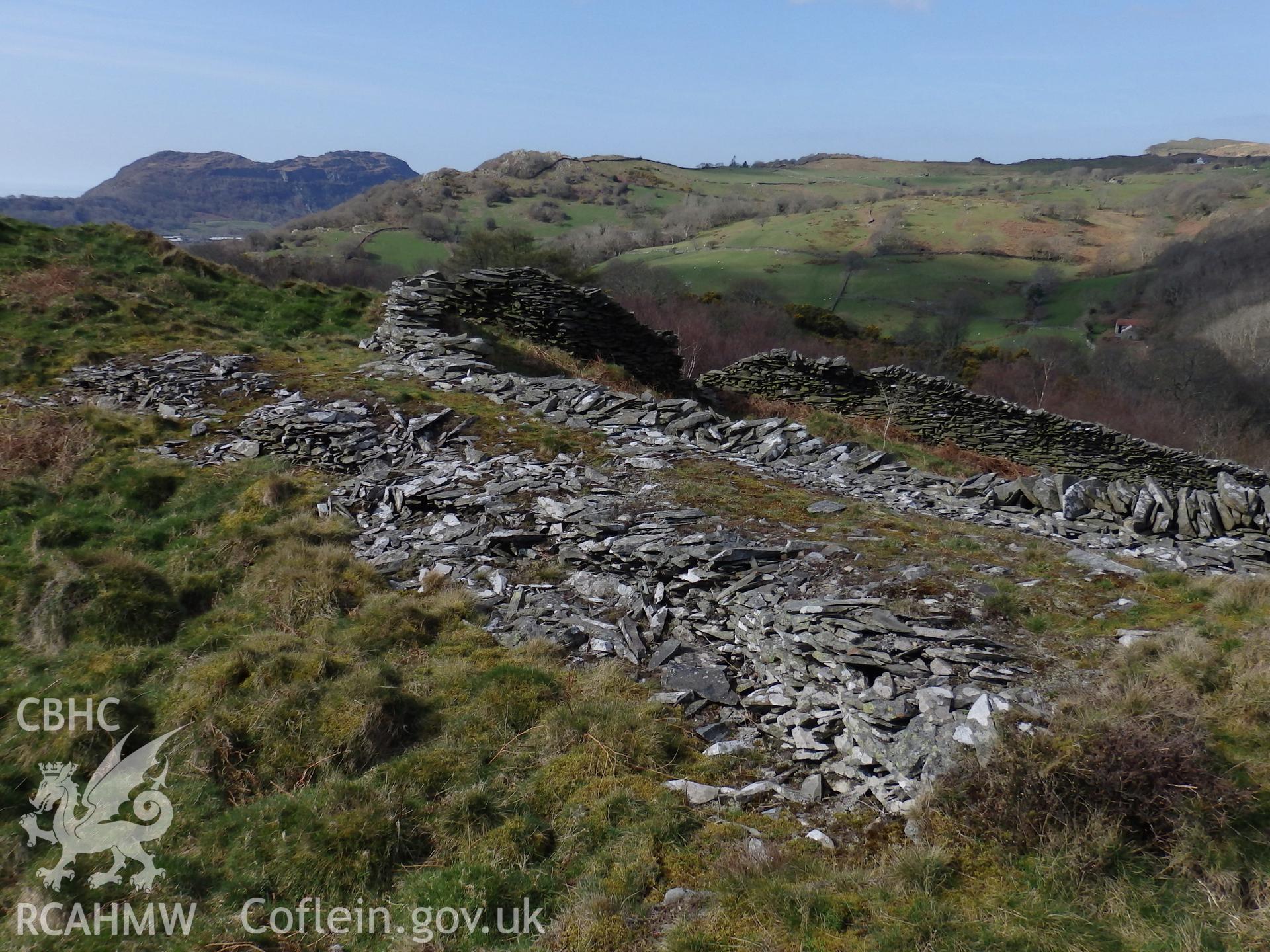 Colour photo of Castell Pen y Garn, produced by  Paul R. Davis,  7th April 2015.