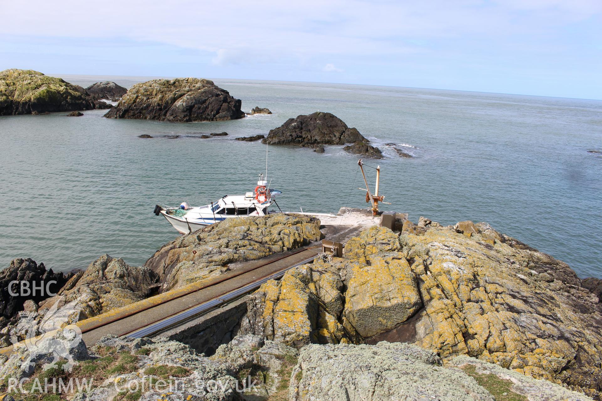 Skerries Jetty (north). Investigator's photographic survey for the CHERISH Project. ? Crown: CHERISH PROJECT 2018. Produced with EU funds through the Ireland Wales Co-operation Programme 2014-2020. All material made freely available through the Open Government Licence.