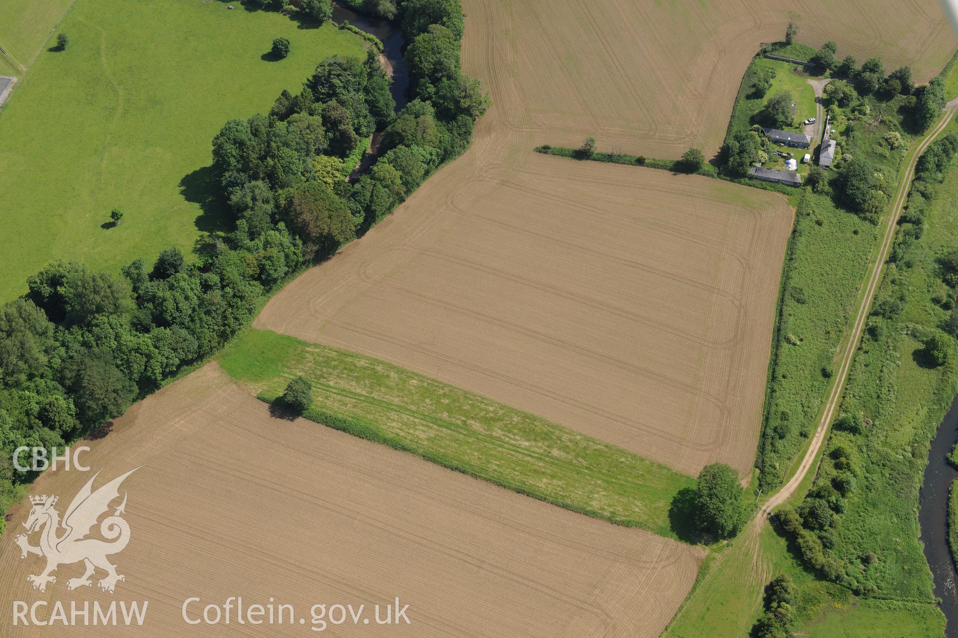 Vervil Dyke. Oblique aerial photograph taken during the Royal Commission's programme of archaeological aerial reconnaissance by Toby Driver on 19th June 2015.