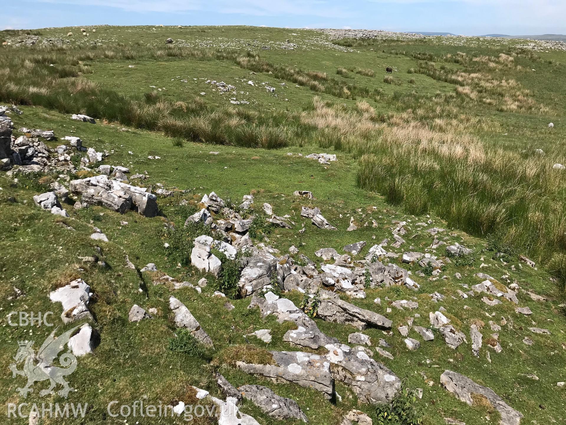 Colour photo of Foel Deg Longhouse, Quarter Bach, taken by Paul R. Davis, 10th June 2018.