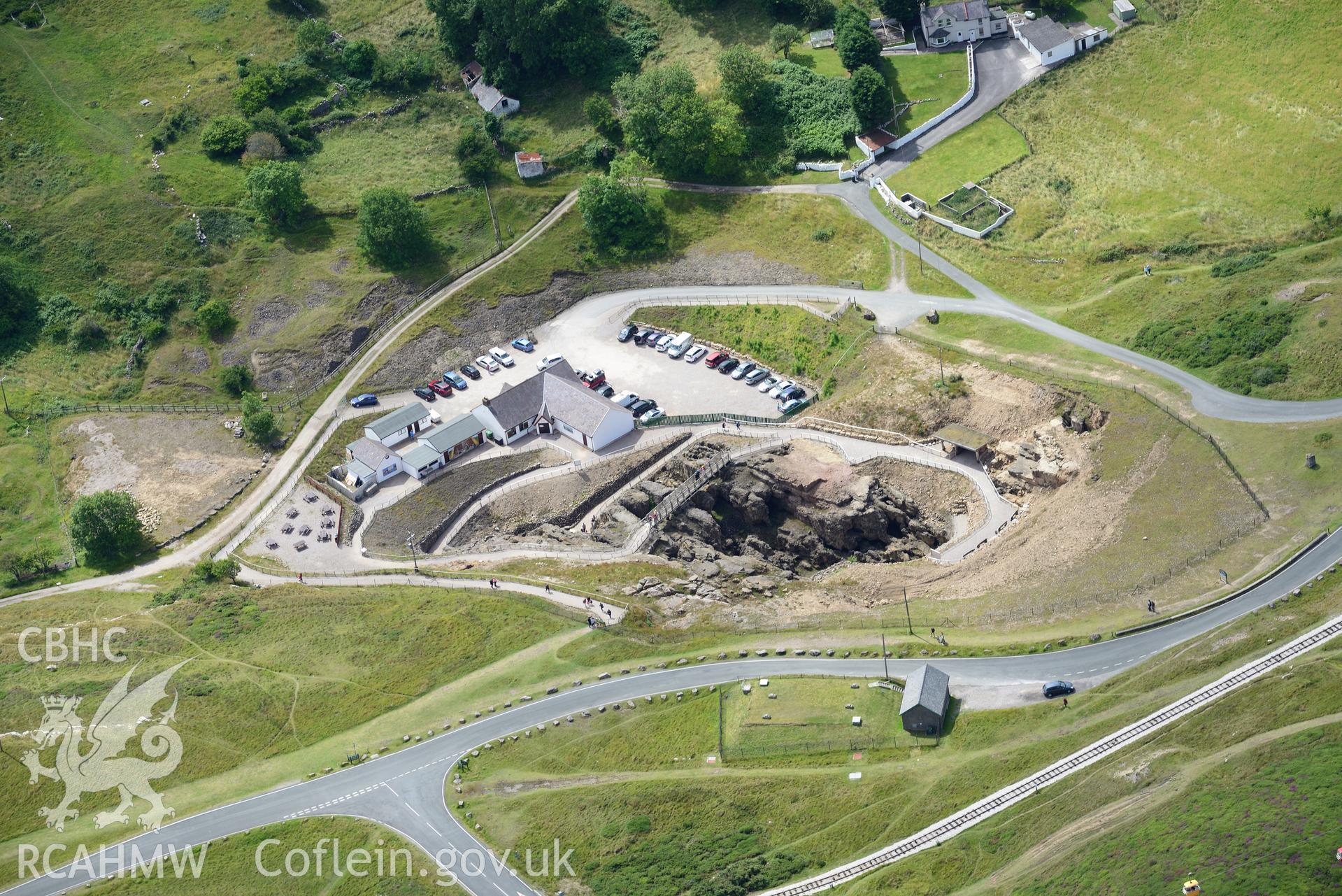 Great Orme Copper Mine. Oblique aerial photograph taken during the Royal Commission's programme of archaeological aerial reconnaissance by Toby Driver on 30th July 2015.