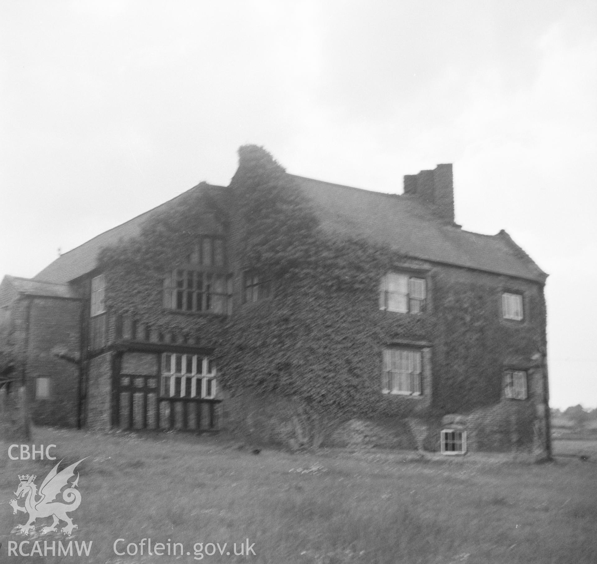 Digital copy of a nitrate negative showing general exterior view of Deiniols Ash, Hawarden, Flintshire.